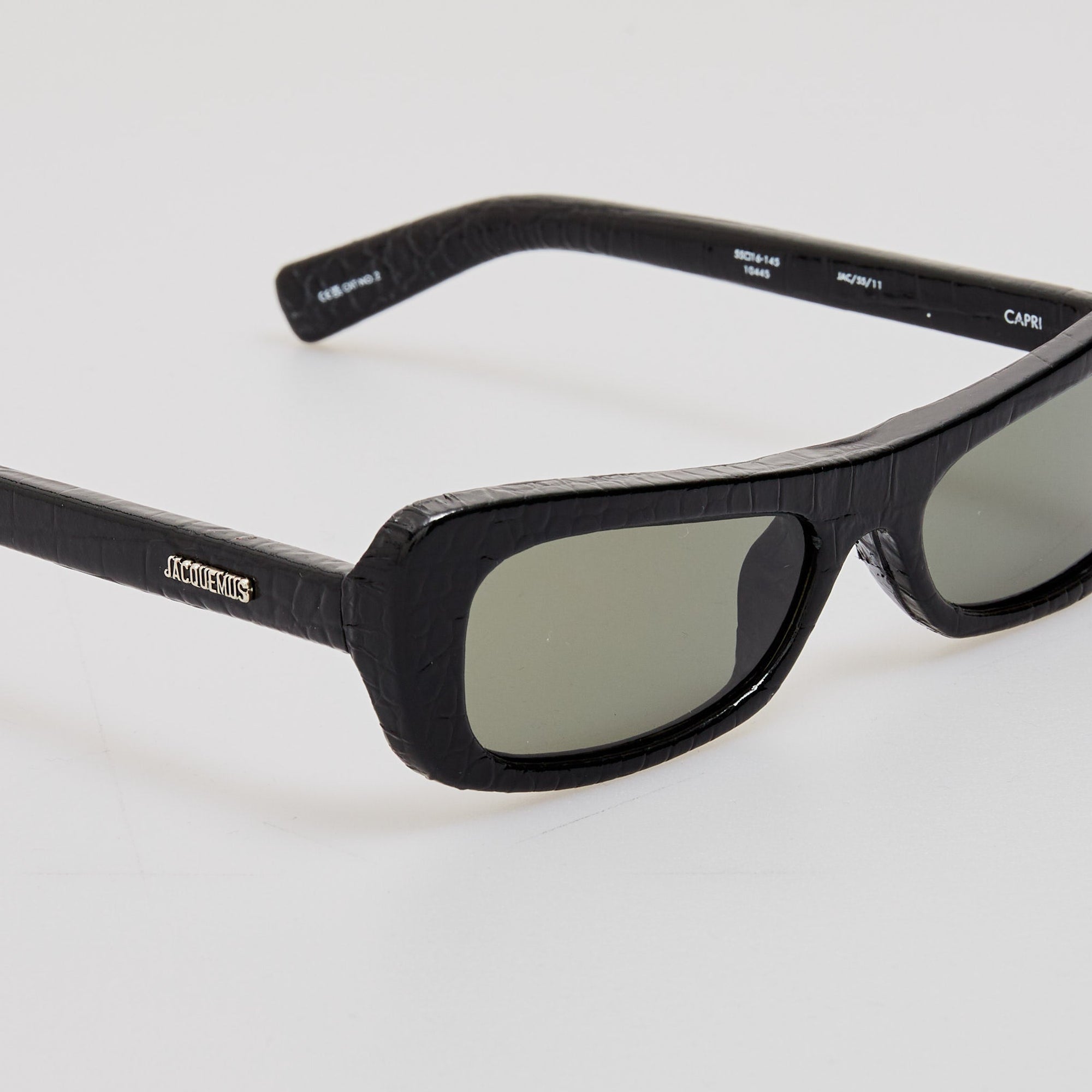 Capri Sunglasses in Black Crocodile