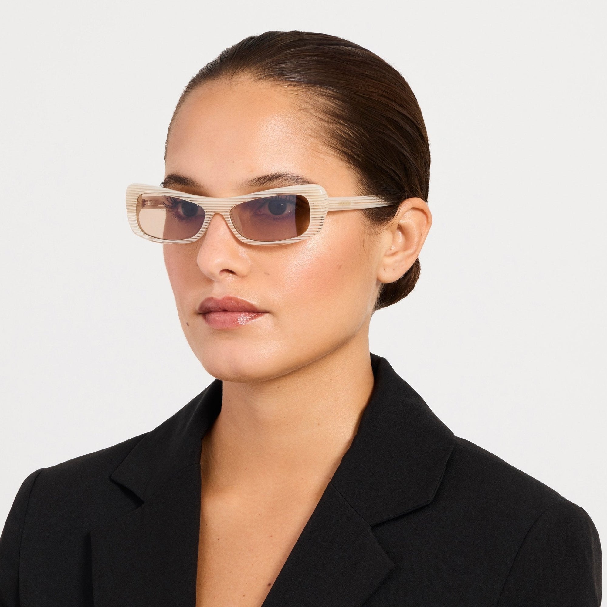 Capri Sunglasses in Cream Stripe