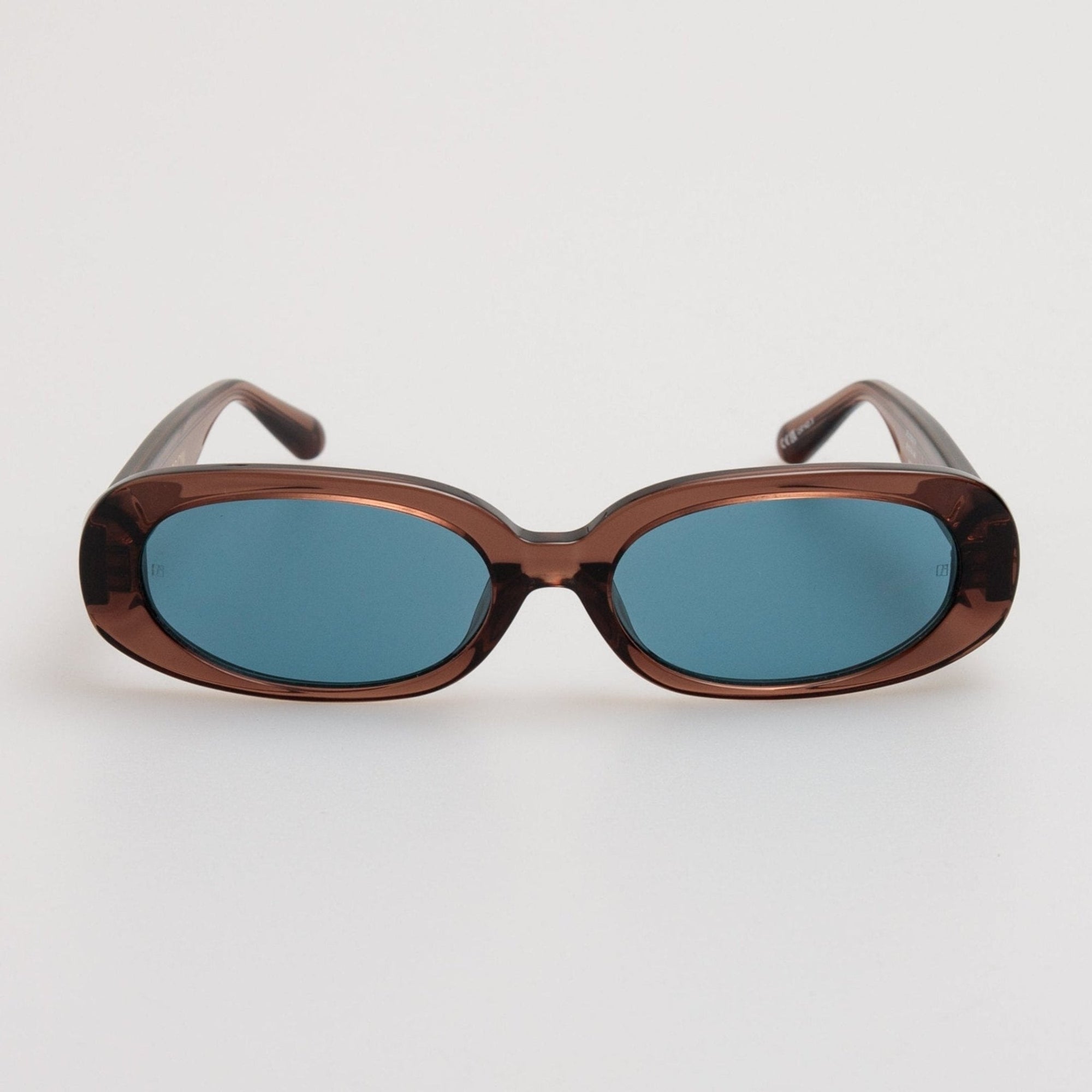 Cara Sunglasses in Brown and Aqua