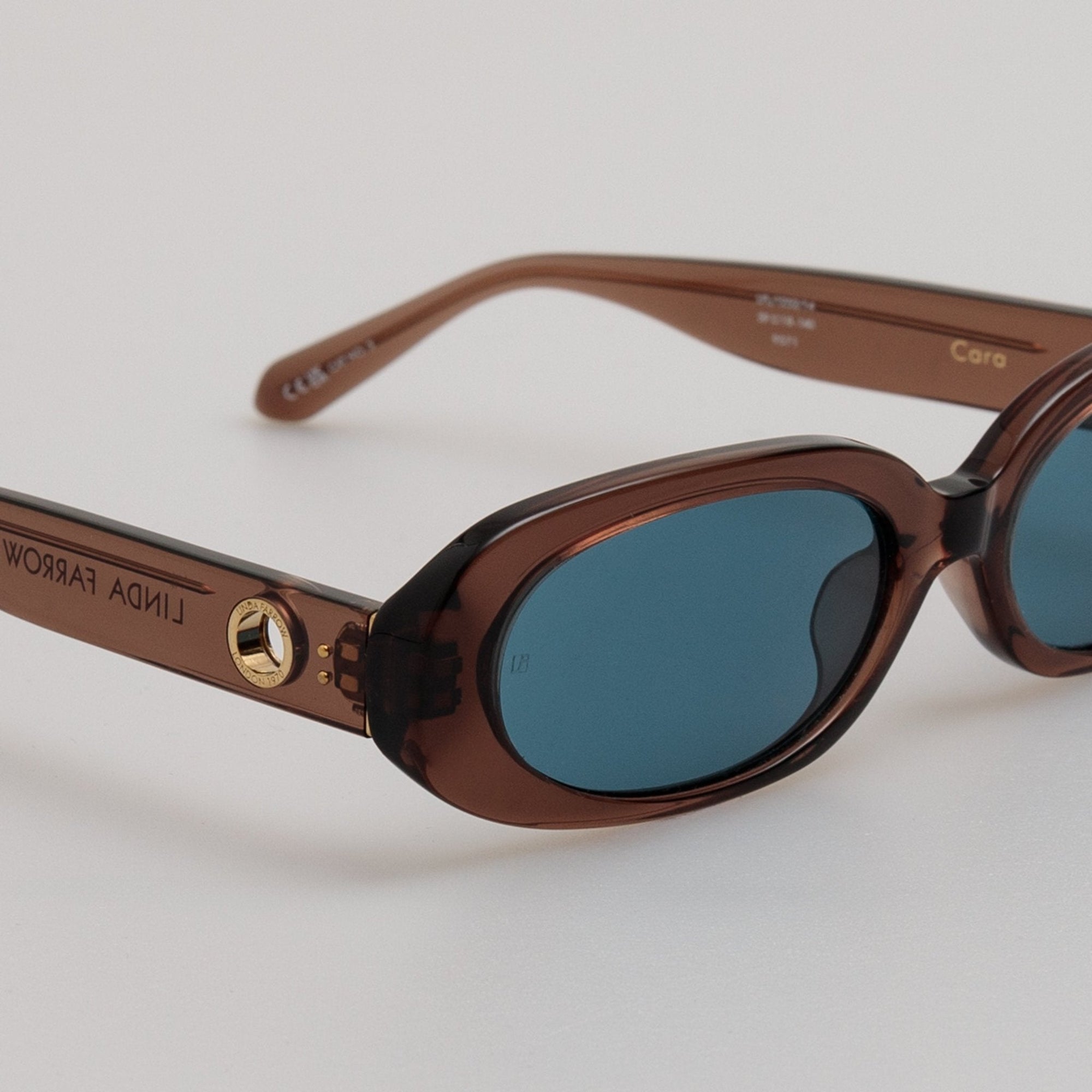 Cara Sunglasses in Brown and Aqua