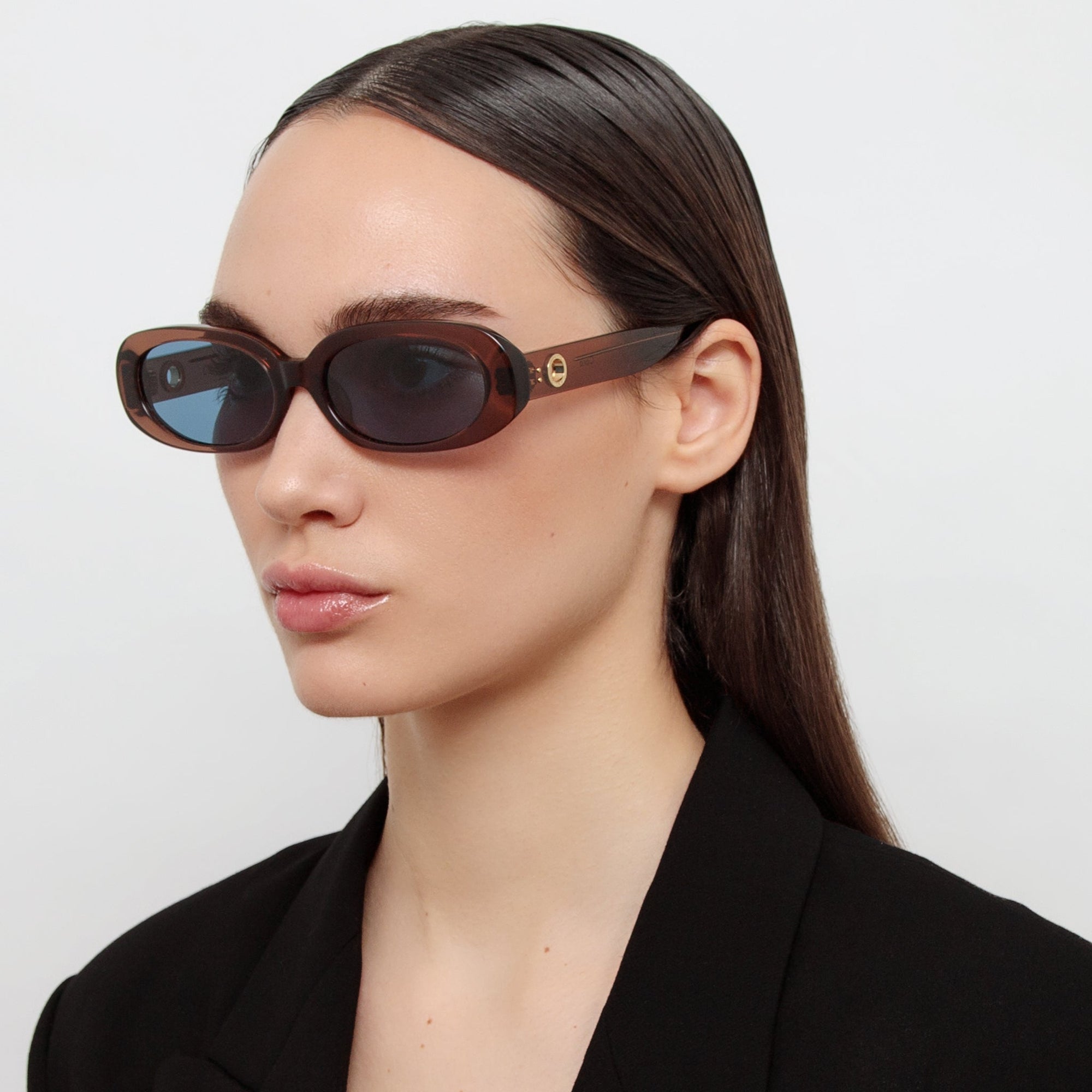 Cara Sunglasses in Brown and Aqua