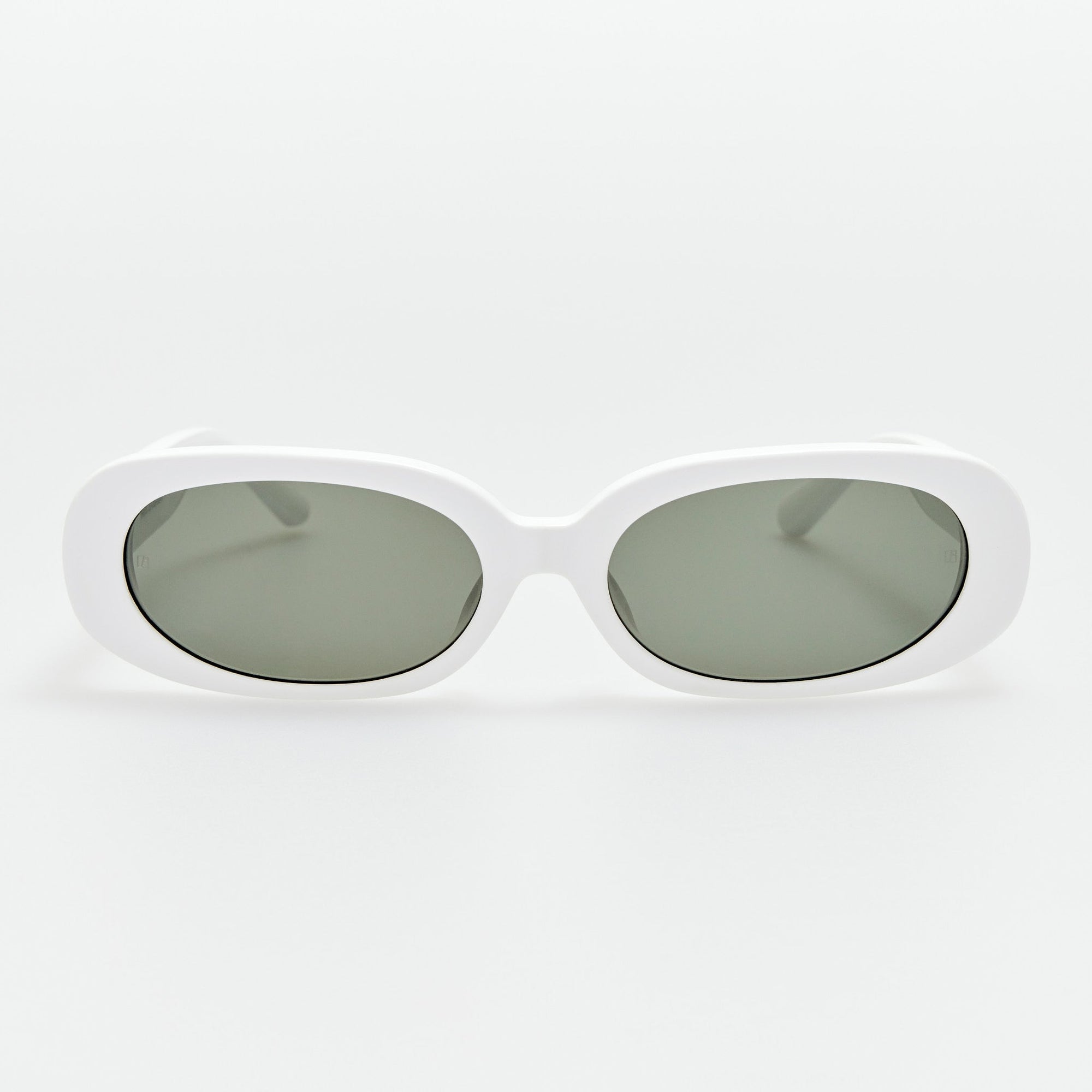 Cara Sunglasses in White with Diamonds and 22k Gold