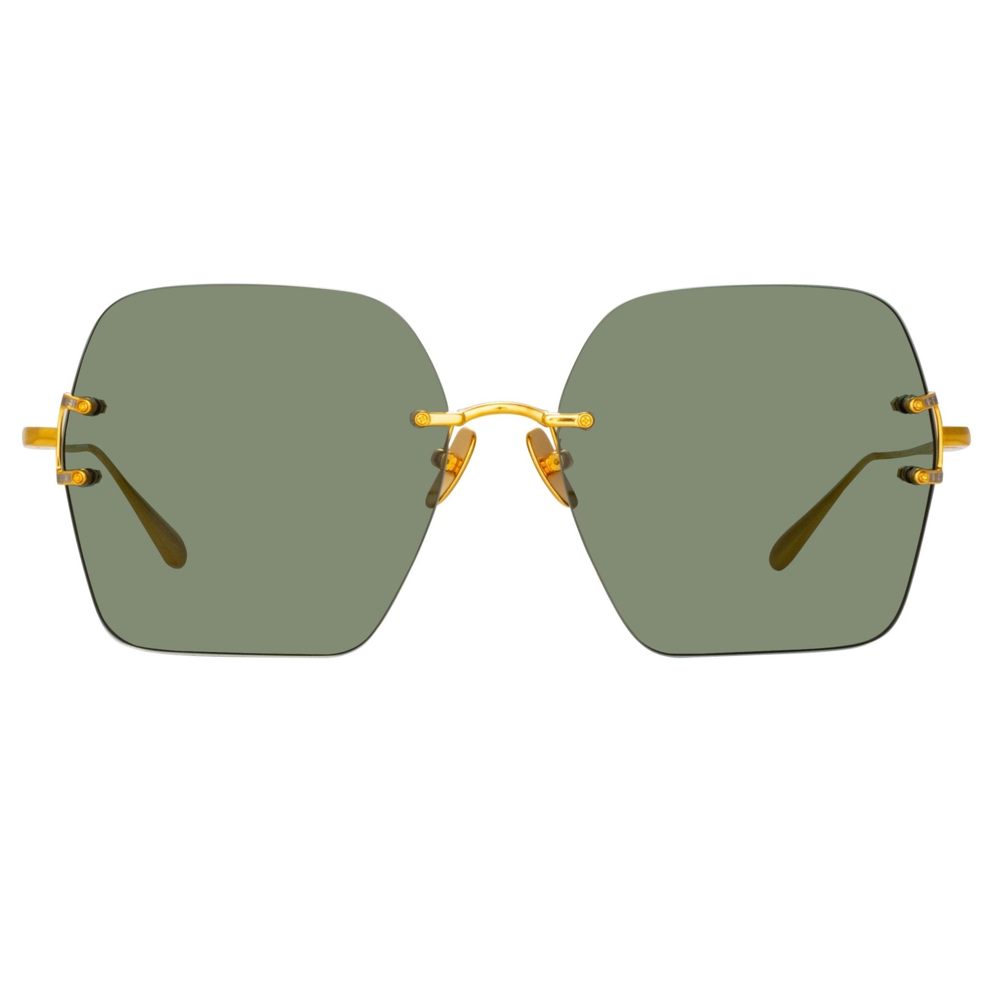 Carina Sunglasses in 22K Gold and Green