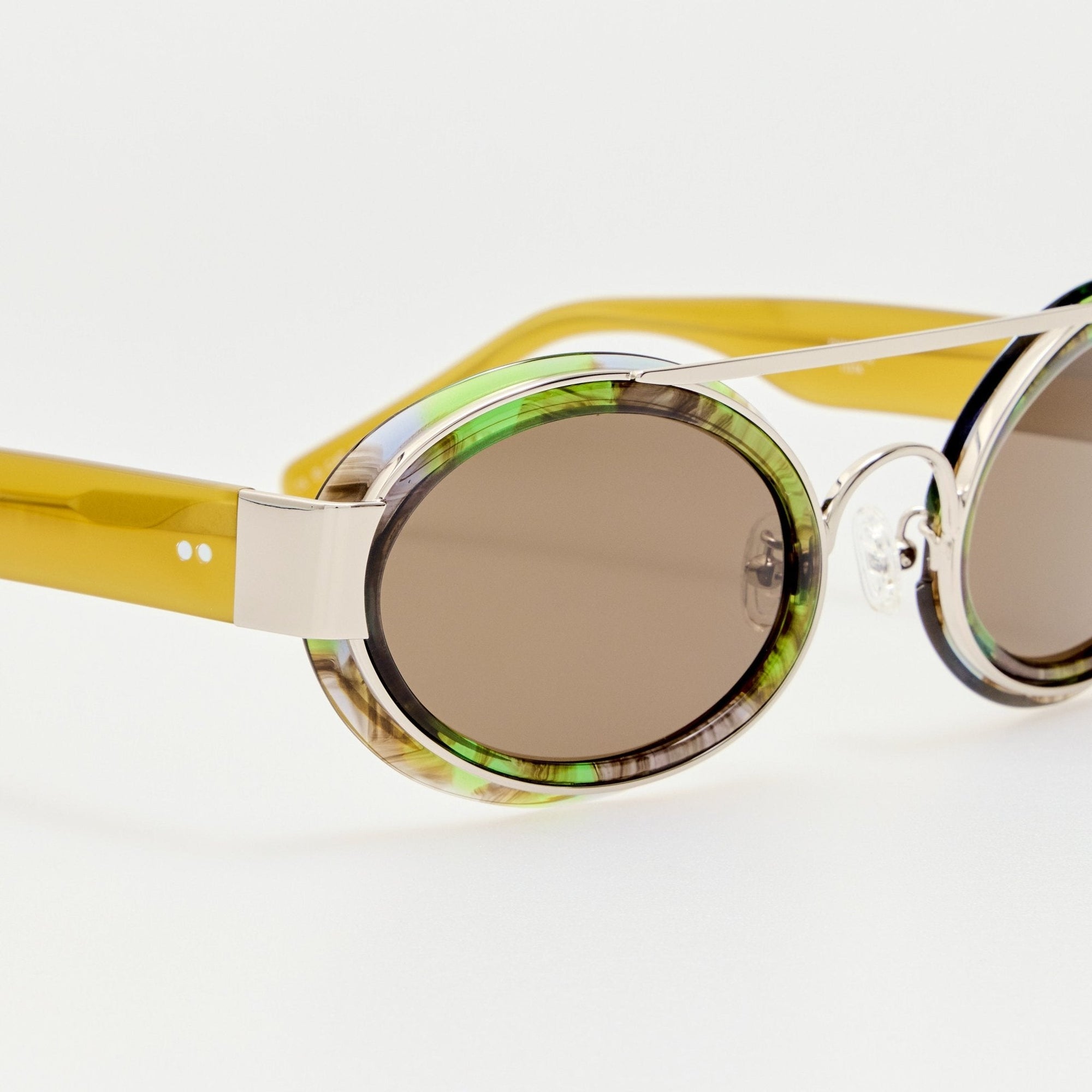 Cat Eye Sunglasses in Malachite
