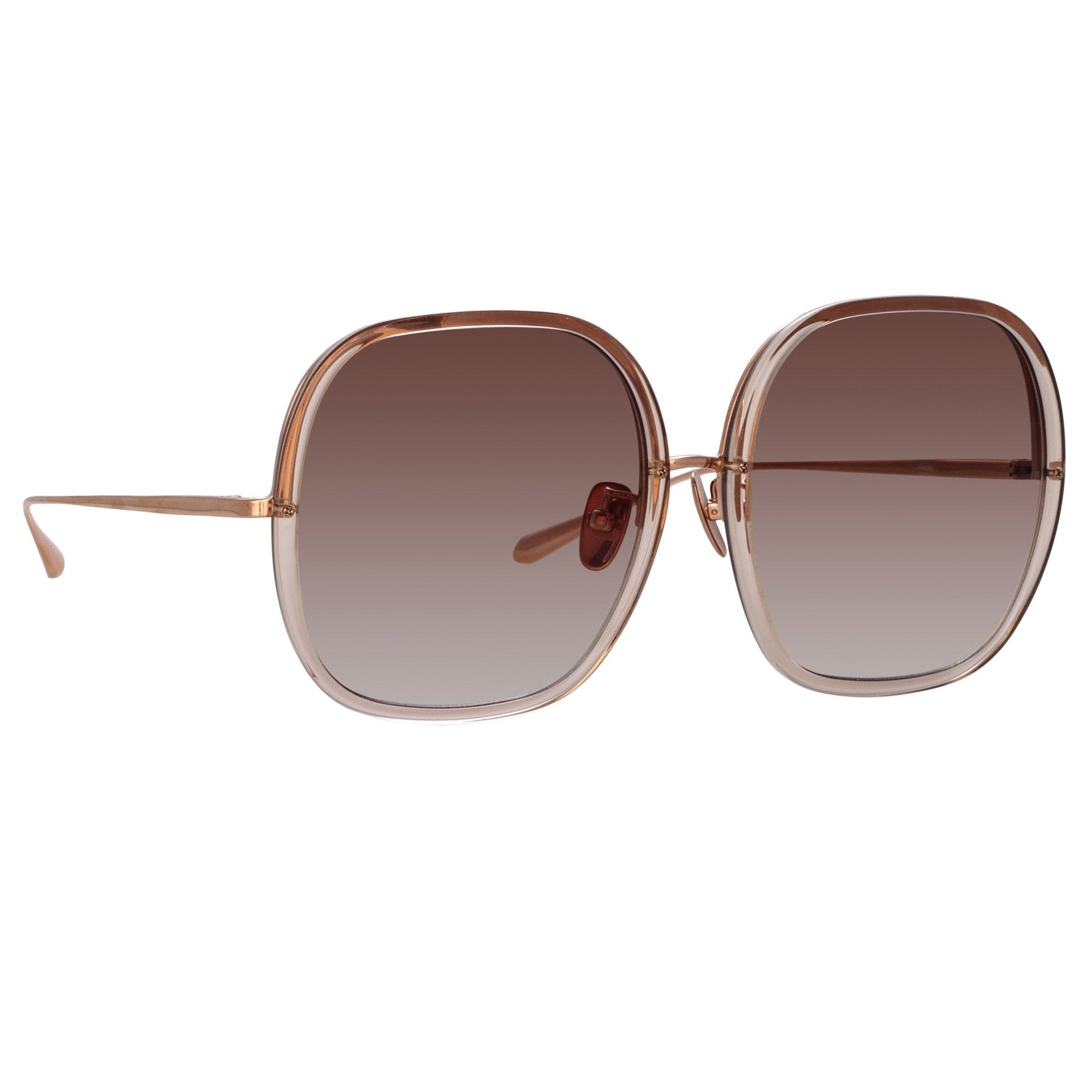 Celia Sunglasses in 18K Rose Gold and Mocha