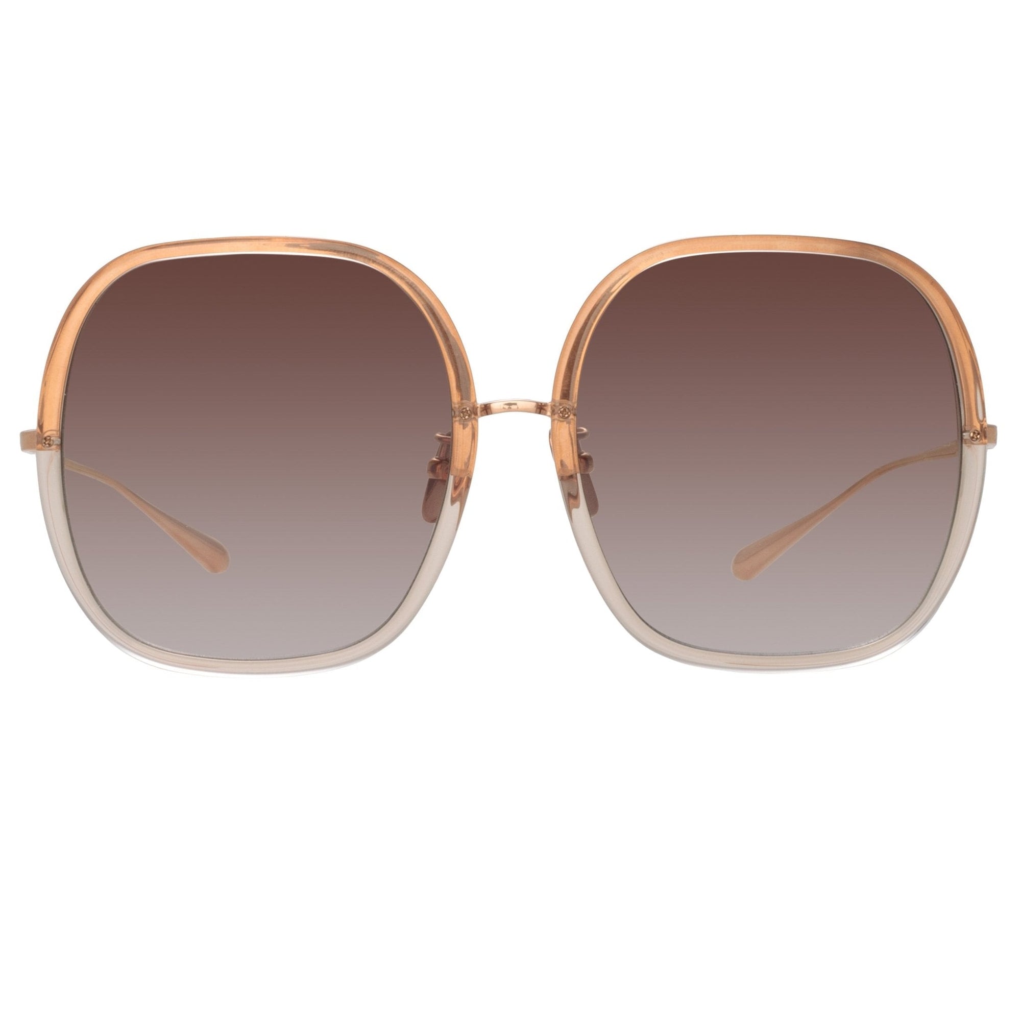 Celia Sunglasses in 18K Rose Gold and Mocha