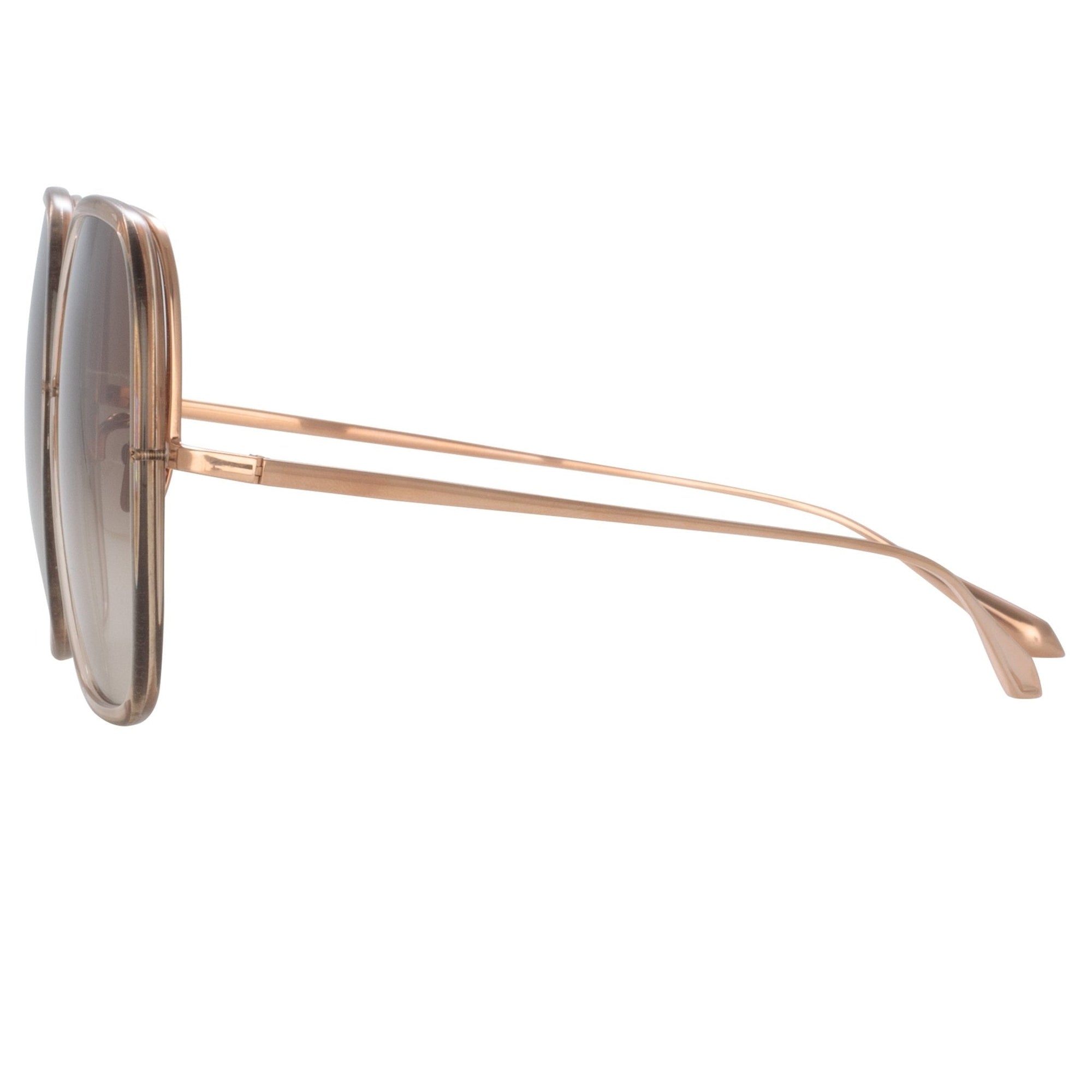 Celia Sunglasses in 18K Rose Gold and Mocha
