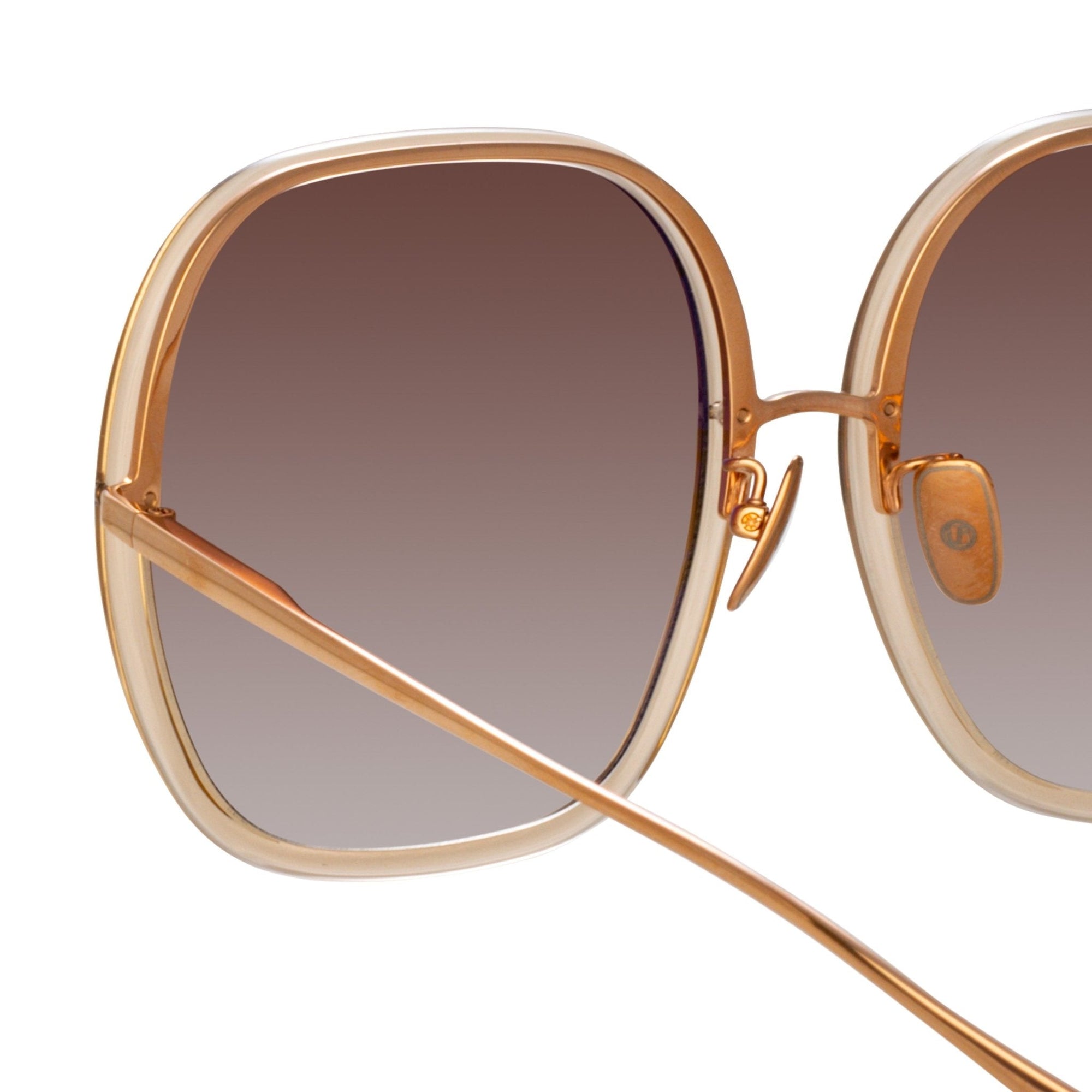 Celia Sunglasses in 18K Rose Gold and Mocha