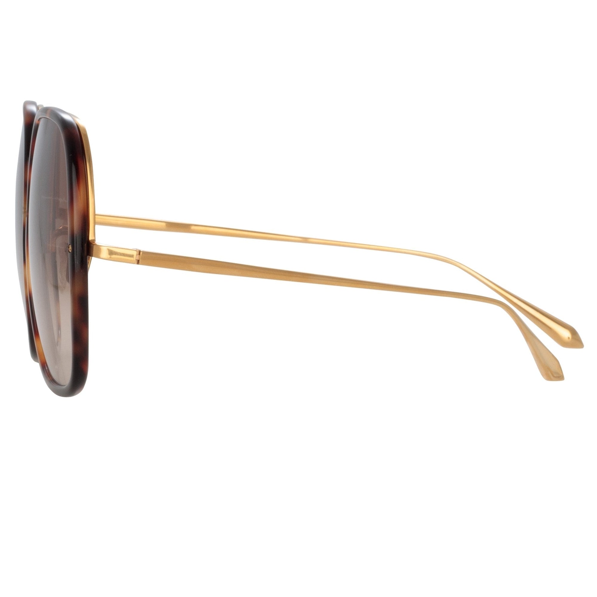 Celia Sunglasses in 22K Gold and Brown