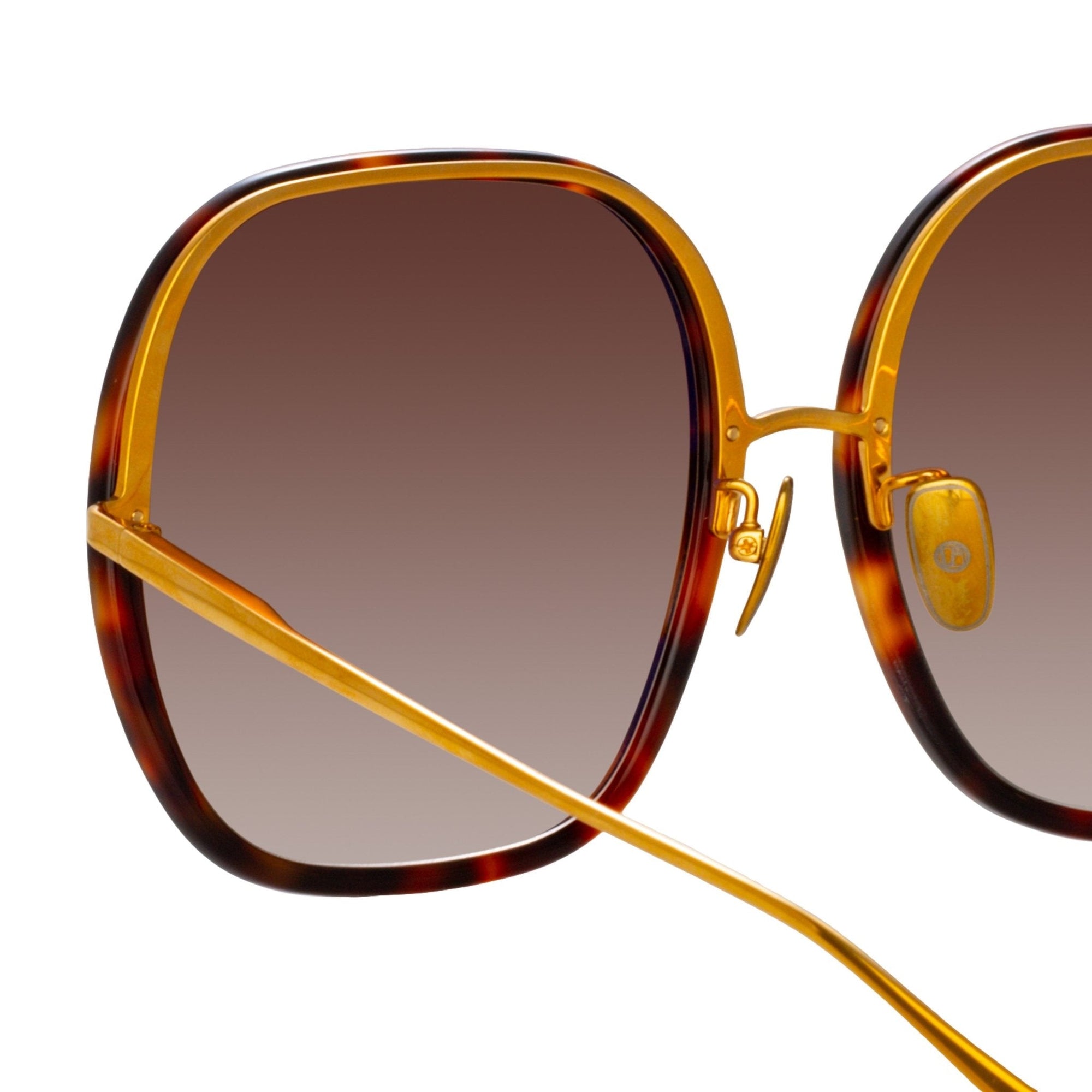 Celia Sunglasses in 22K Gold and Brown