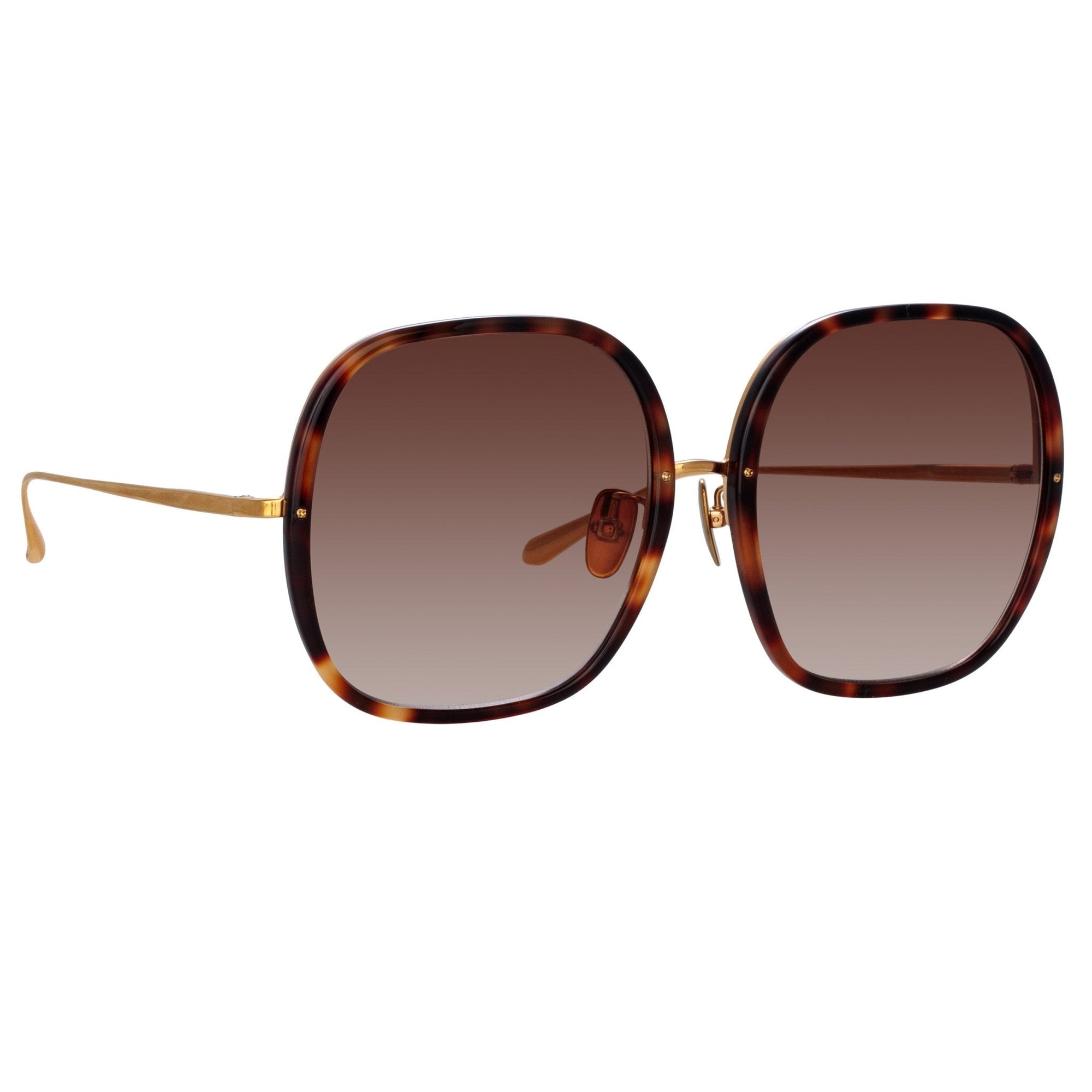 Celia Sunglasses in 22K Gold and Brown