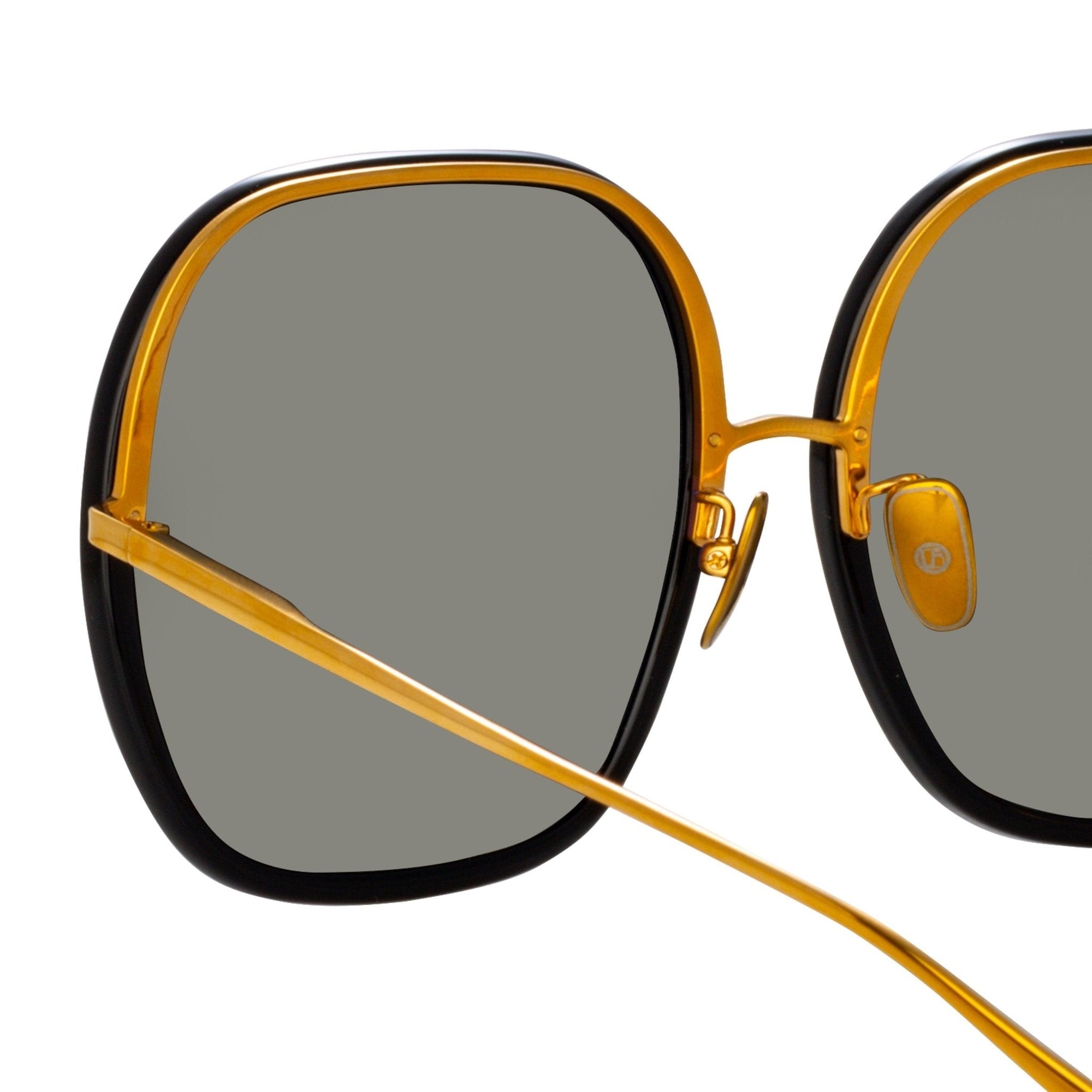 Celia Sunglasses in 22K Gold and Grey
