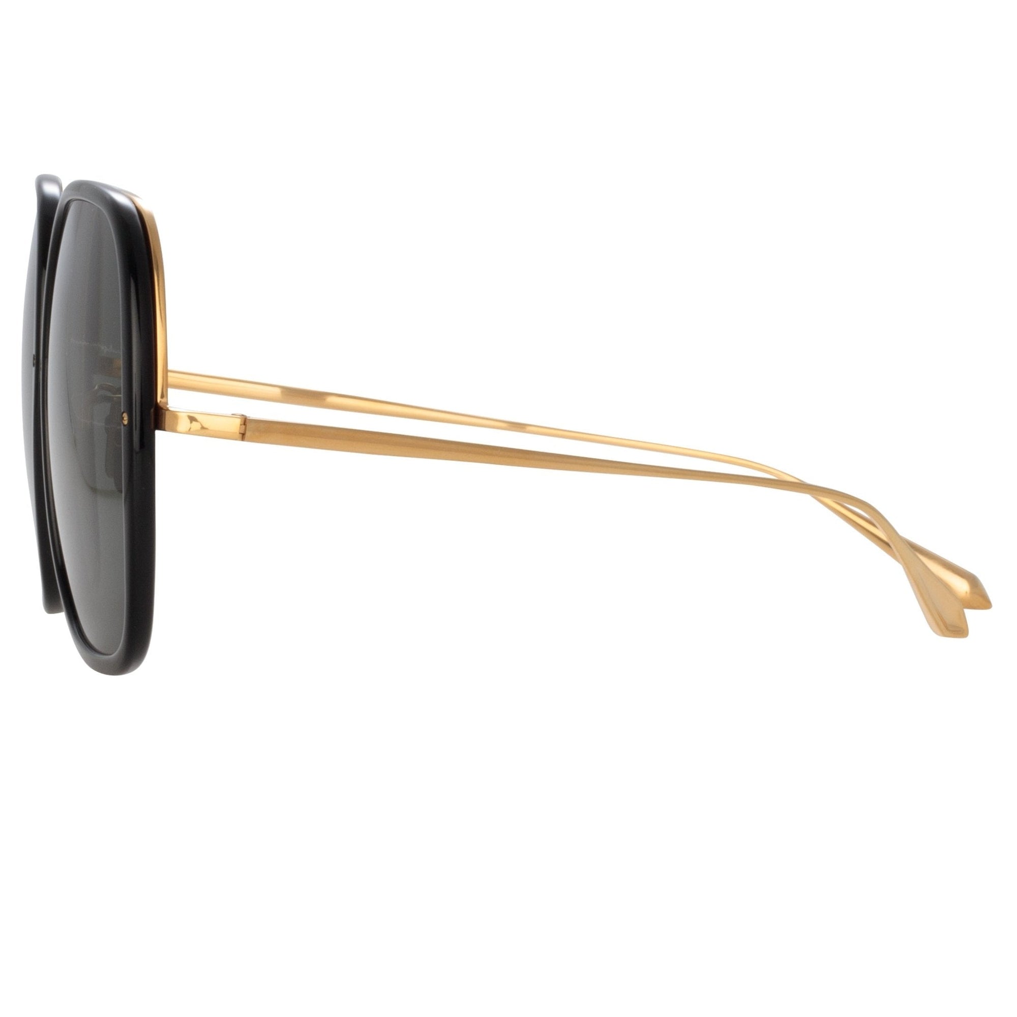 Celia Sunglasses in 22K Gold and Grey