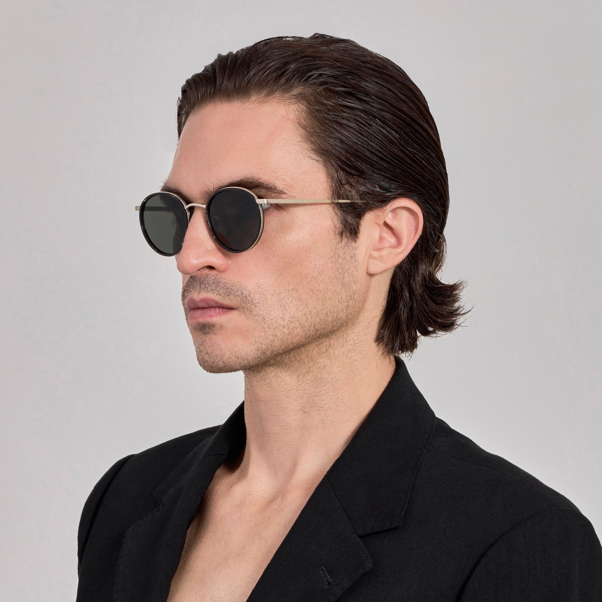 Chaplin Sunglasses in Buffalo Horn and 925 Sterling Silver