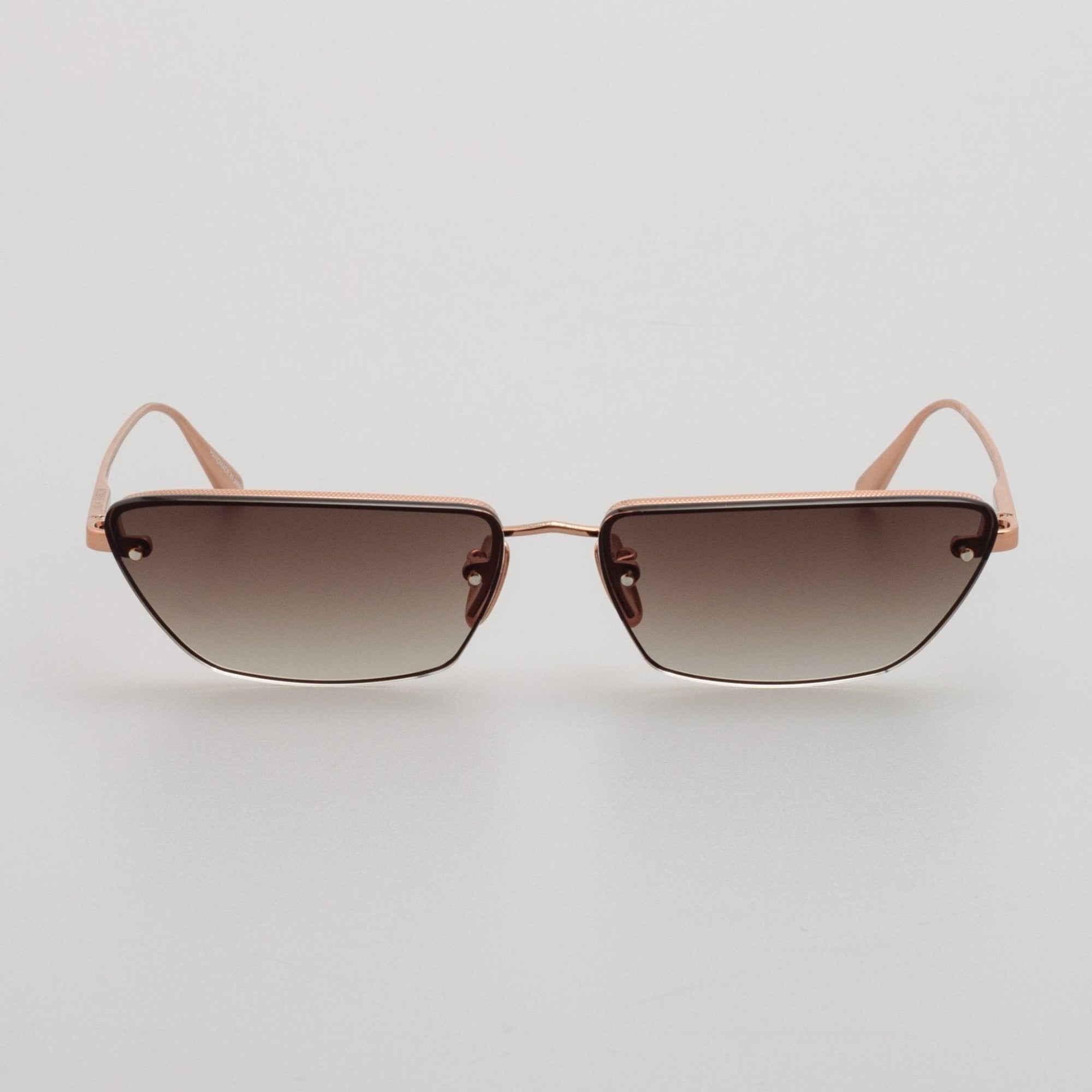 Cleo Sunglasses in 18K Rose Gold and Mocha