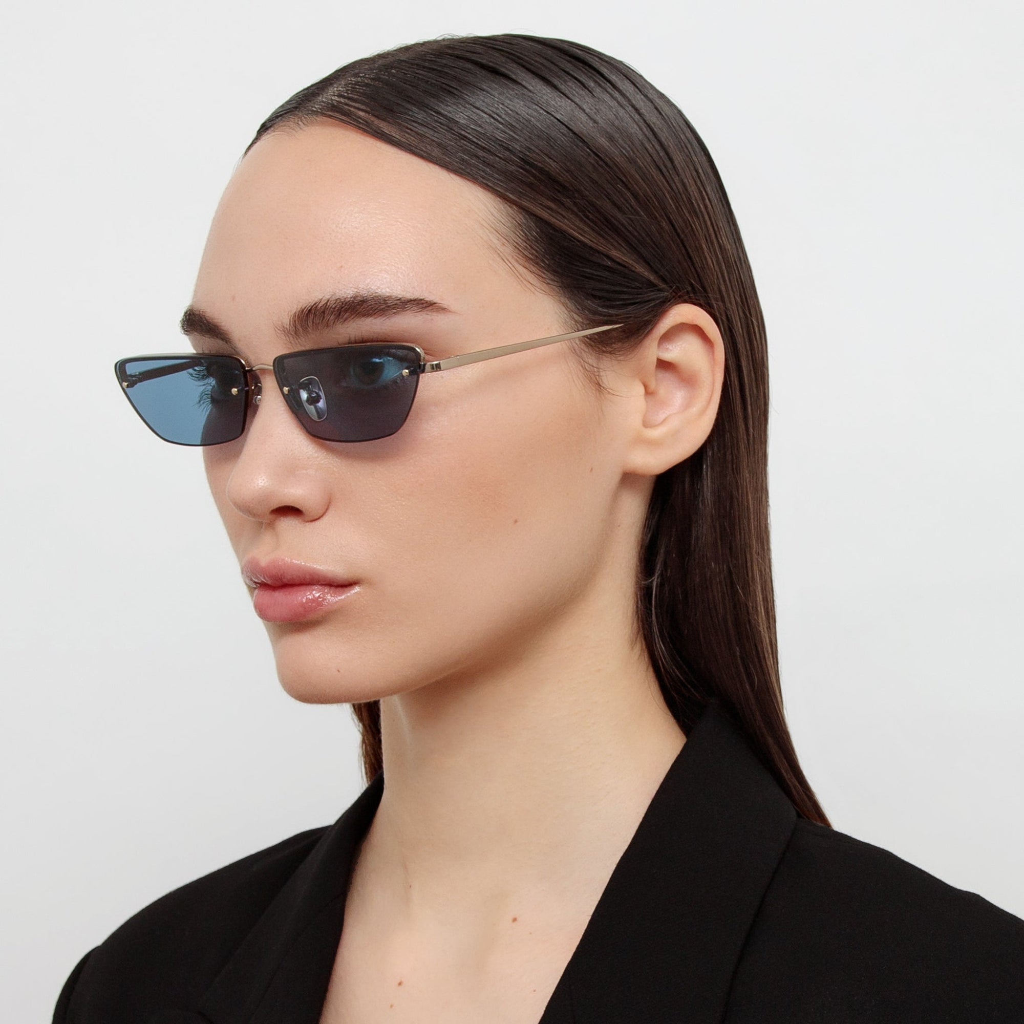 Cleo Sunglasses in 22K Gold and Aqua
