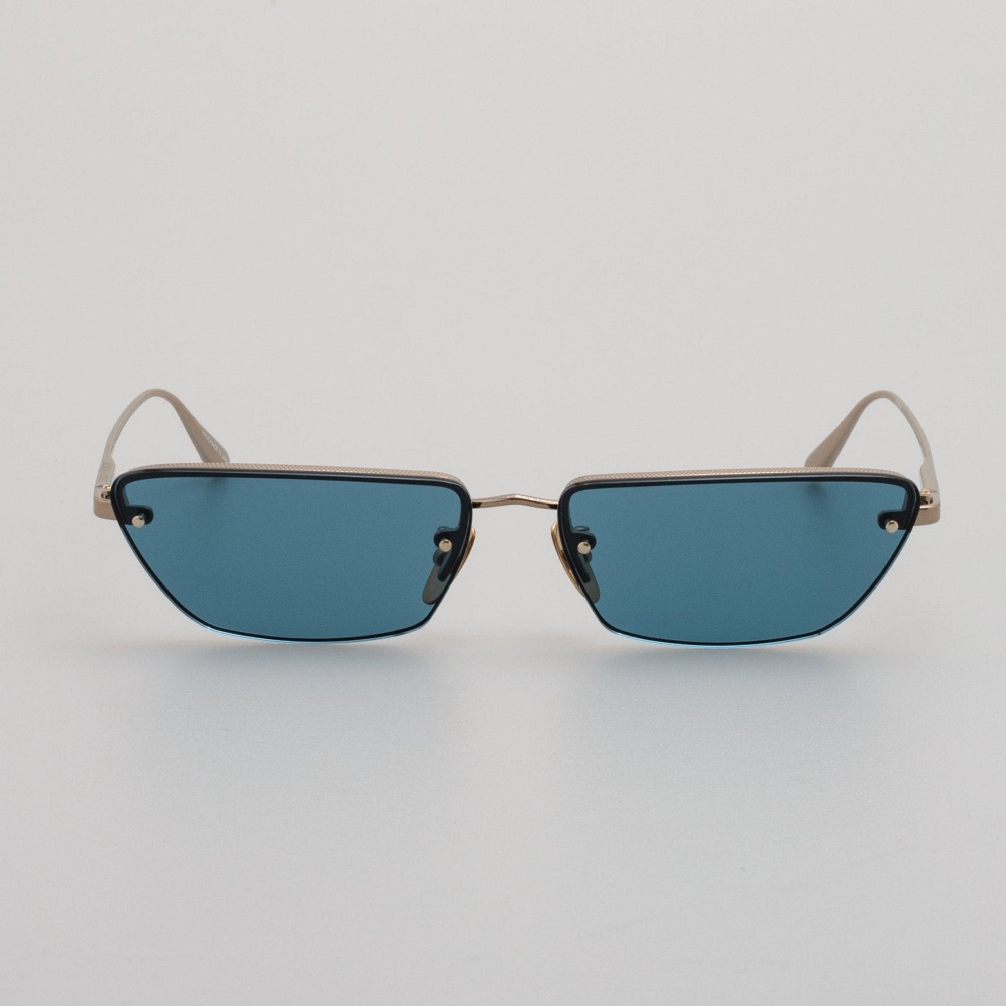 Cleo Sunglasses in 22K Gold and Aqua