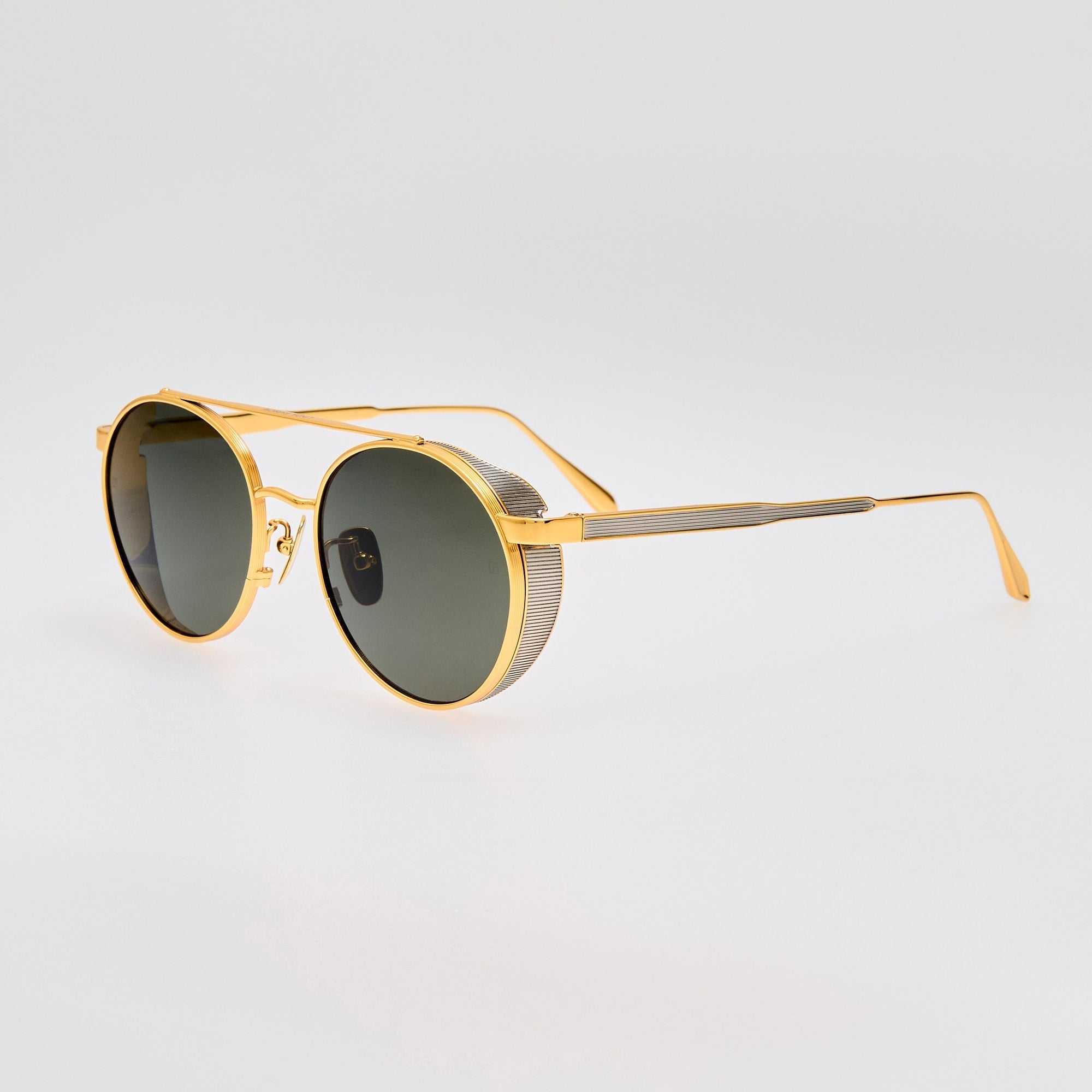 Conor Sunglasses in 22K Gold and Grey