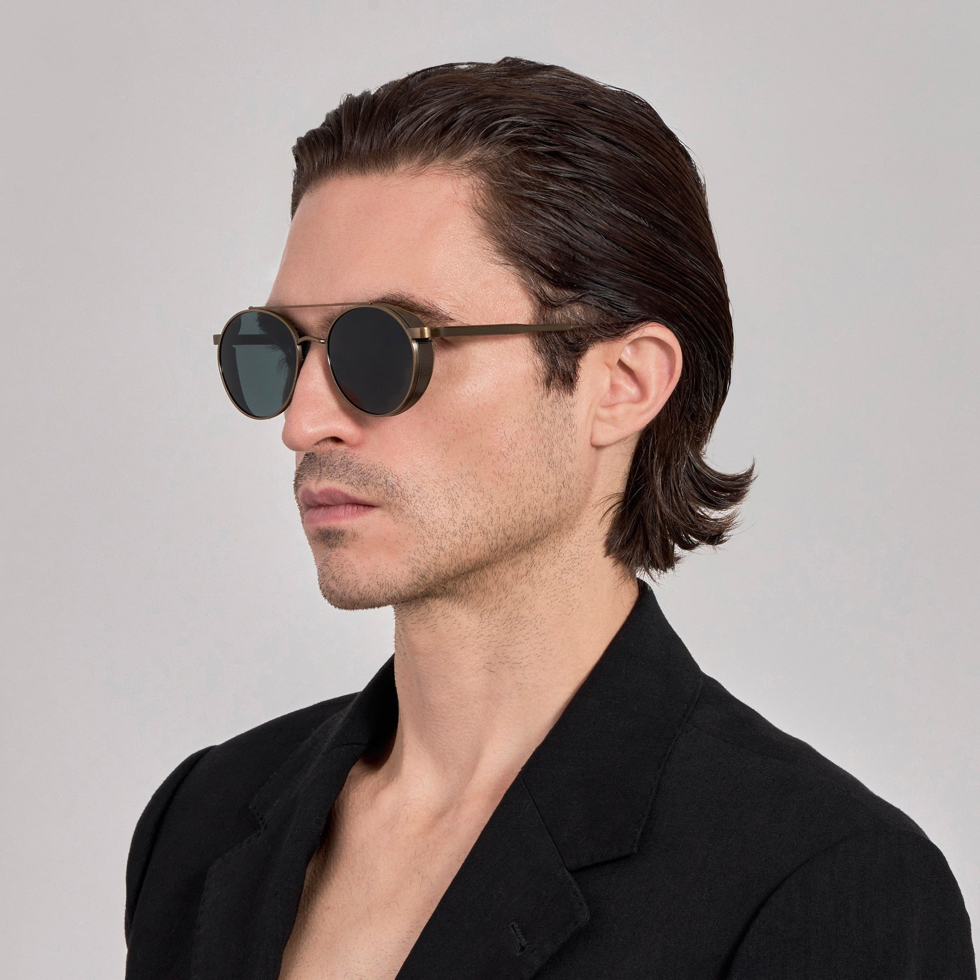 Conor Sunglasses in Antique Gold and Green