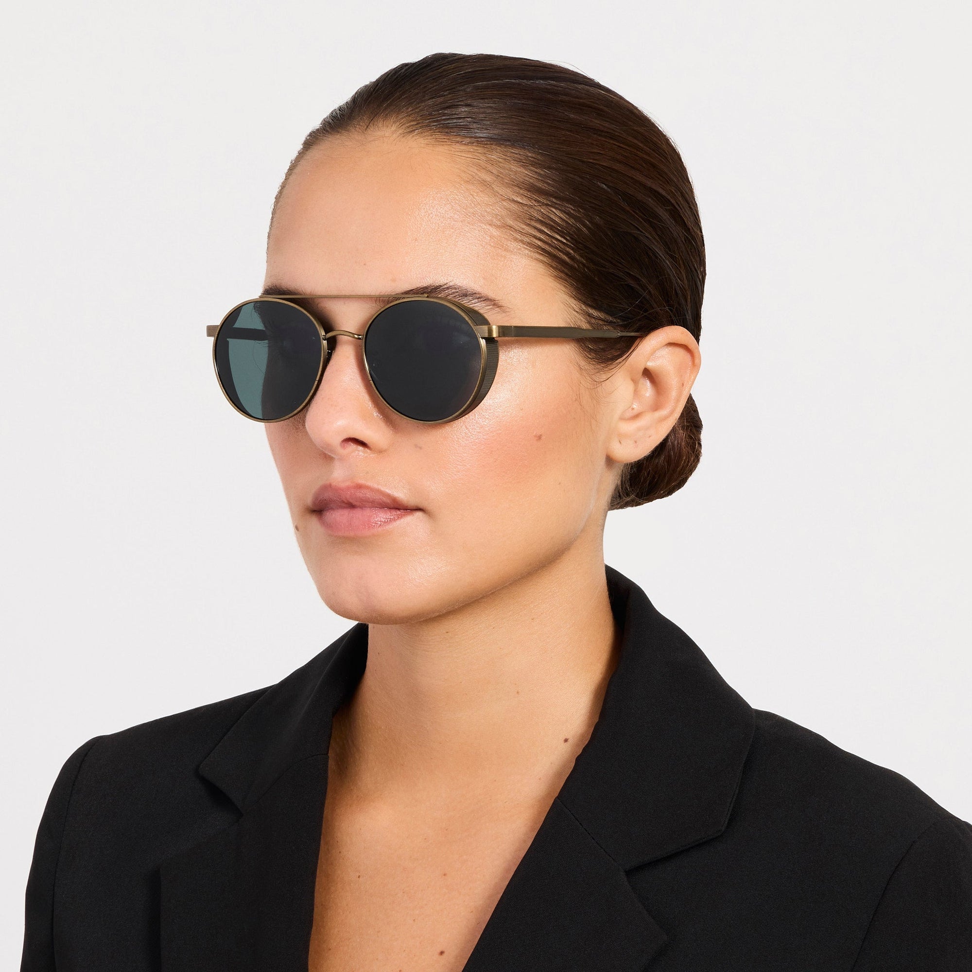 Conor Sunglasses in Antique Gold and Green