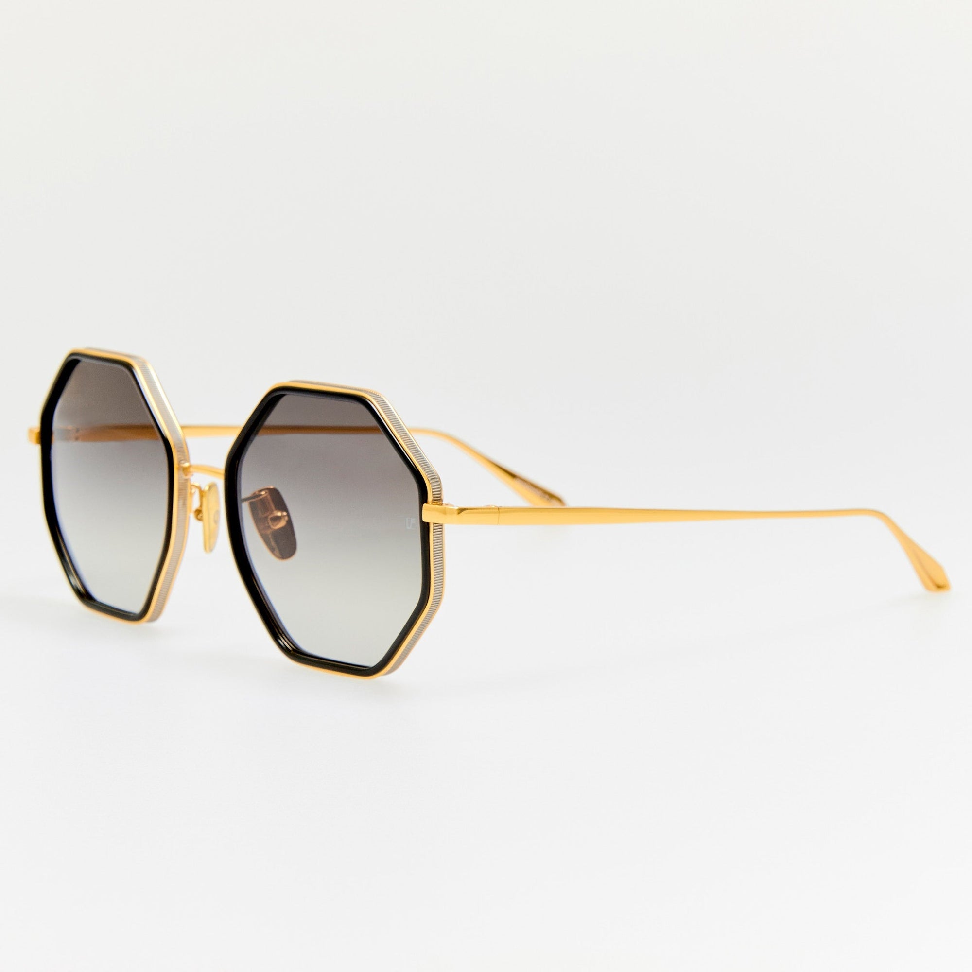 Coraline Sunglasses in 22K Gold and Grey