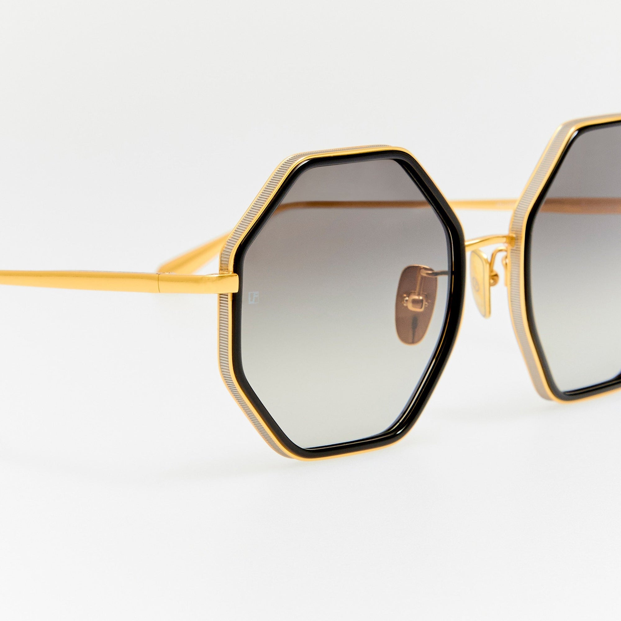 Coraline Sunglasses in 22K Gold and Grey