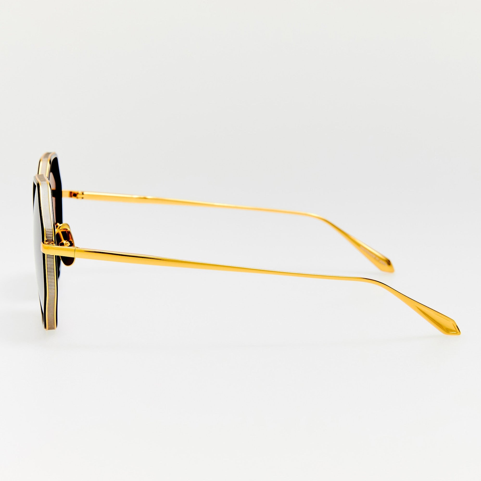 Coraline Sunglasses in 22K Gold and Grey