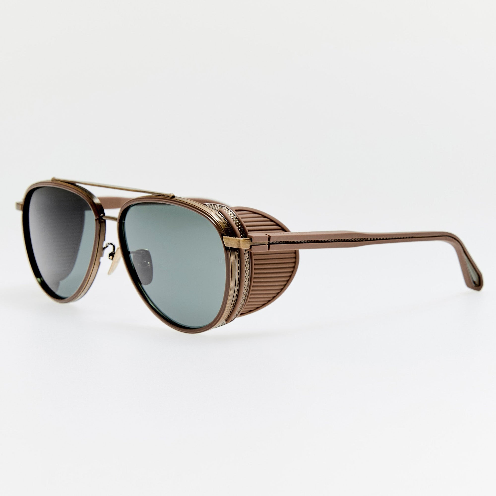 Cortes Explorer Sunglasses in Antique Gold and Green