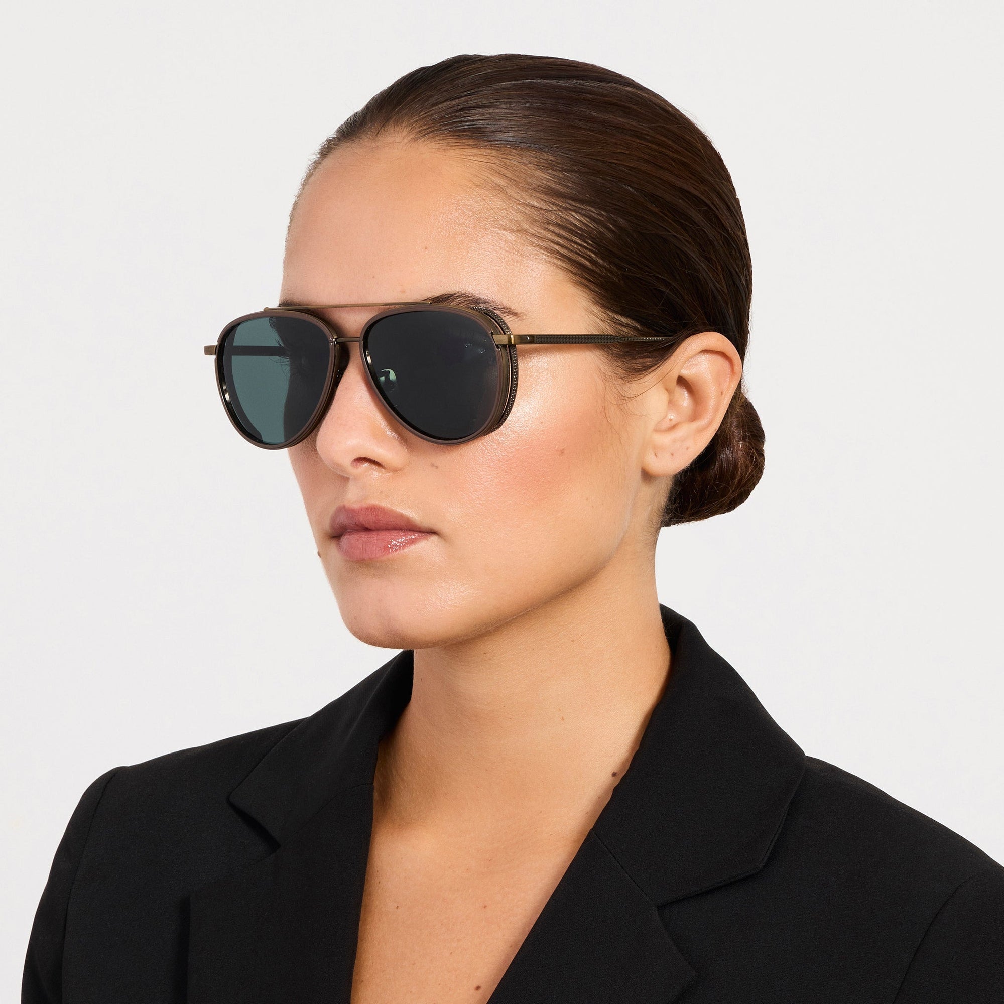 Cortes Explorer Sunglasses in Antique Gold and Green