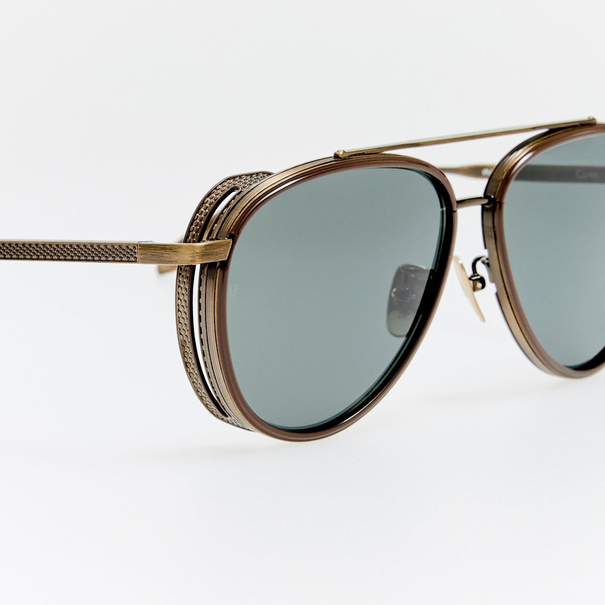 Cortes Explorer Sunglasses in Antique Gold and Green