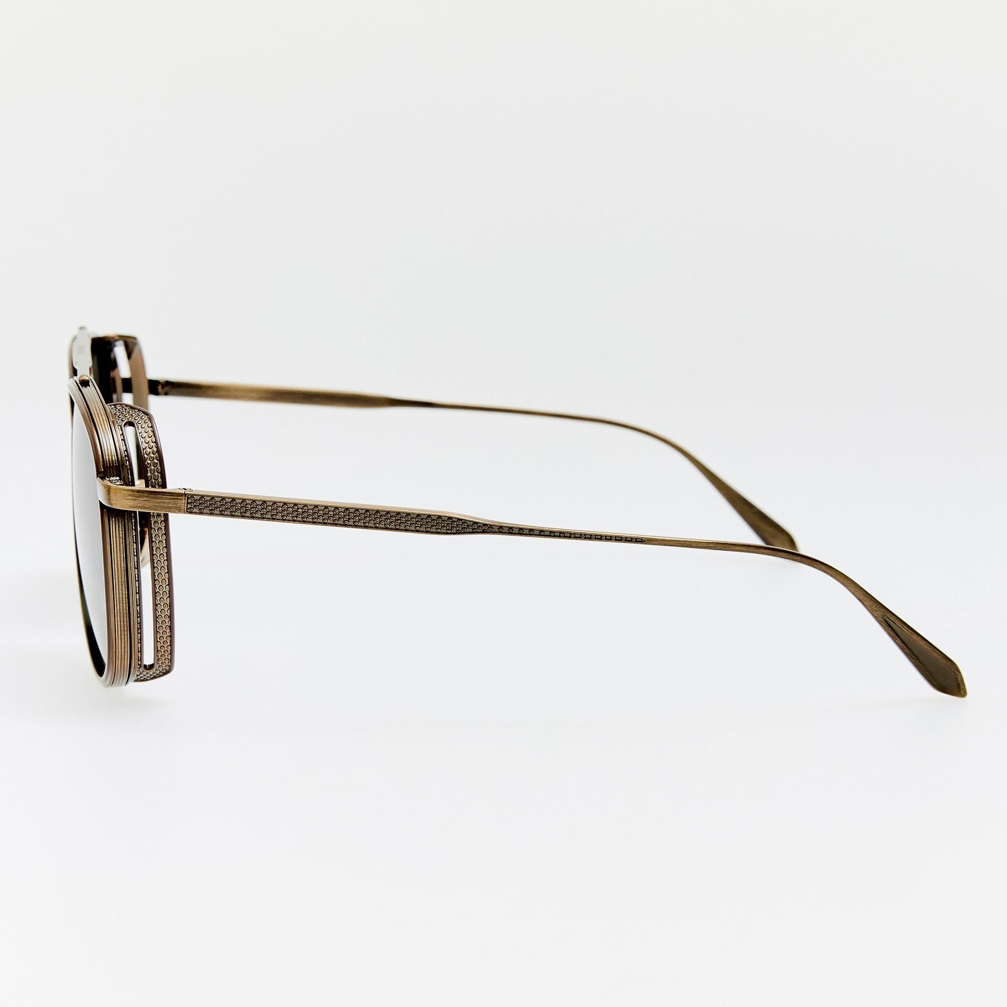 Cortes Explorer Sunglasses in Antique Gold and Green