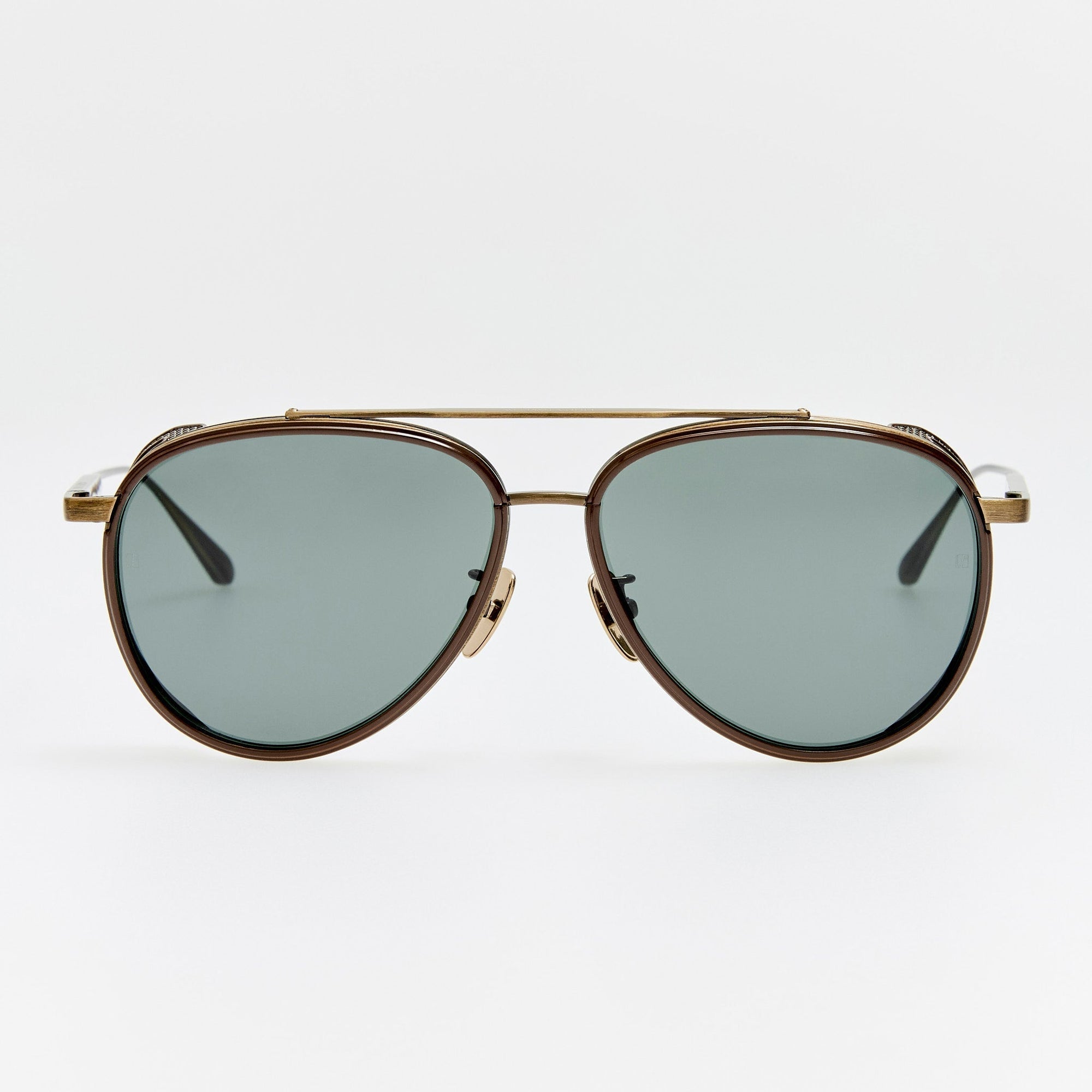 Cortes Explorer Sunglasses in Antique Gold and Green