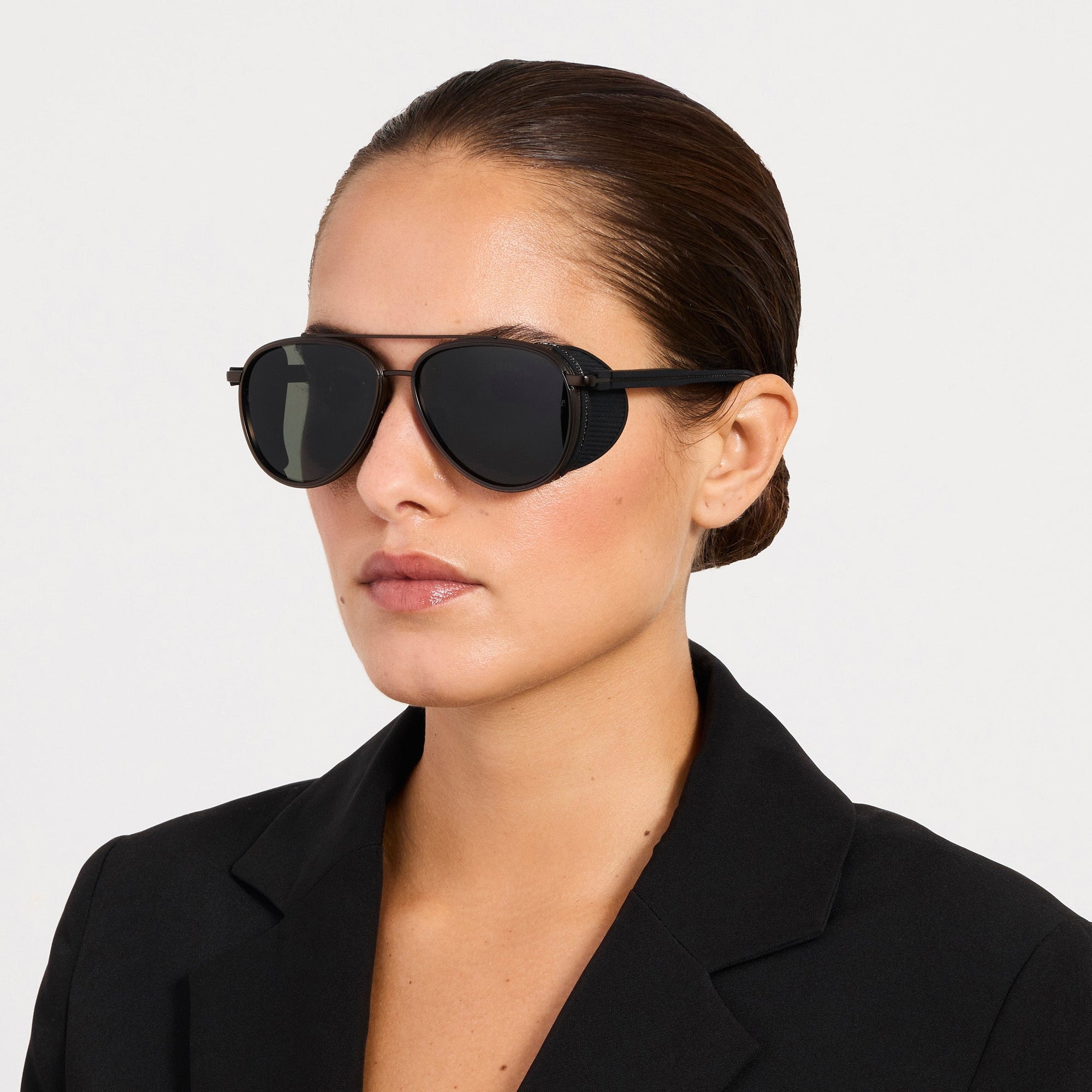 Cortes Sunglasses in Matt Black Nickel