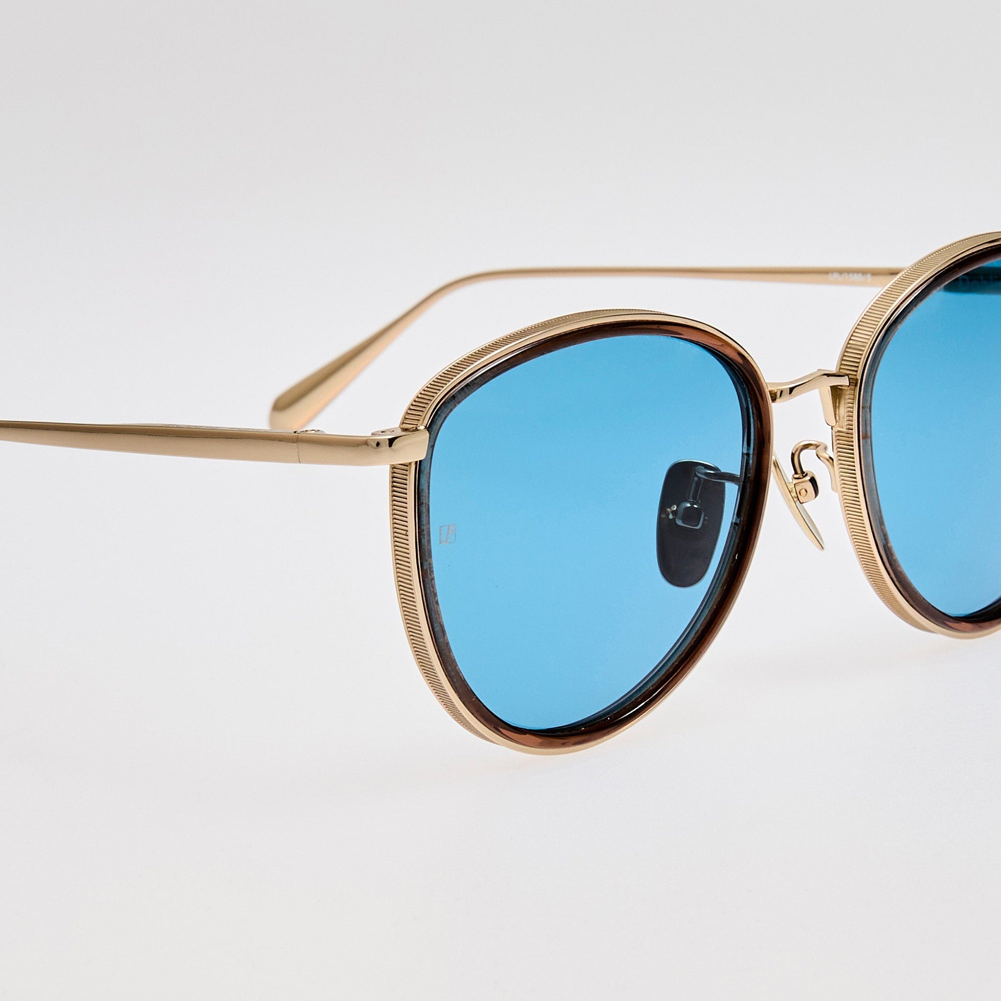 Dahlia Sunglasses in 22K Gold and Aqua