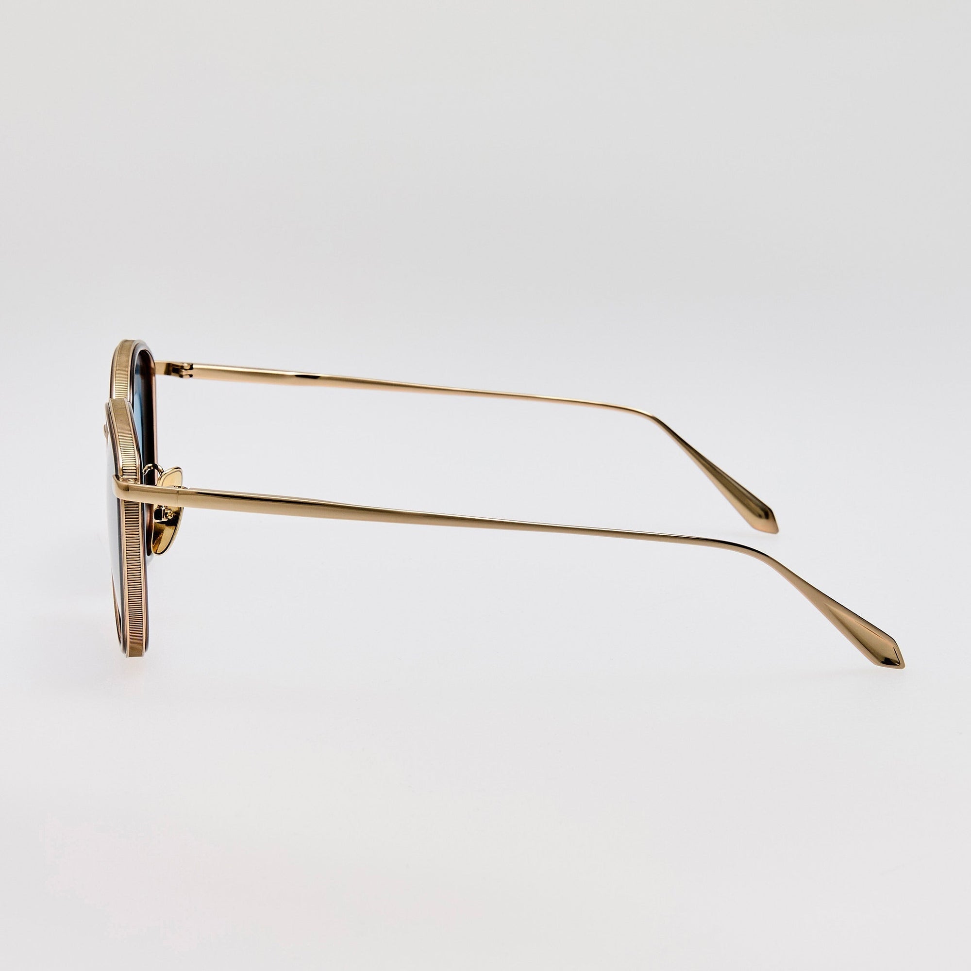 Dahlia Sunglasses in 22K Gold and Aqua