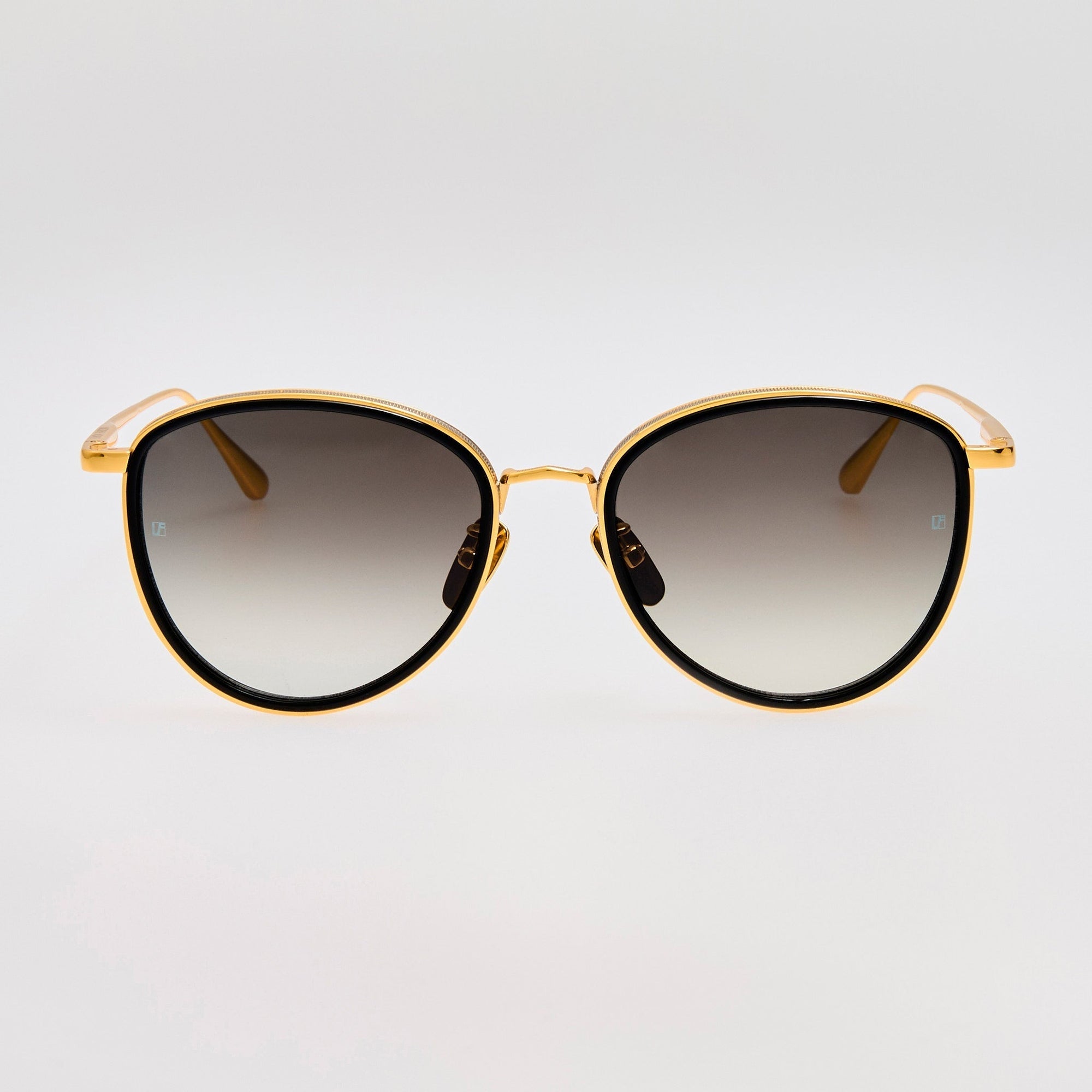 Dahlia Sunglasses in 22K Gold and Grey