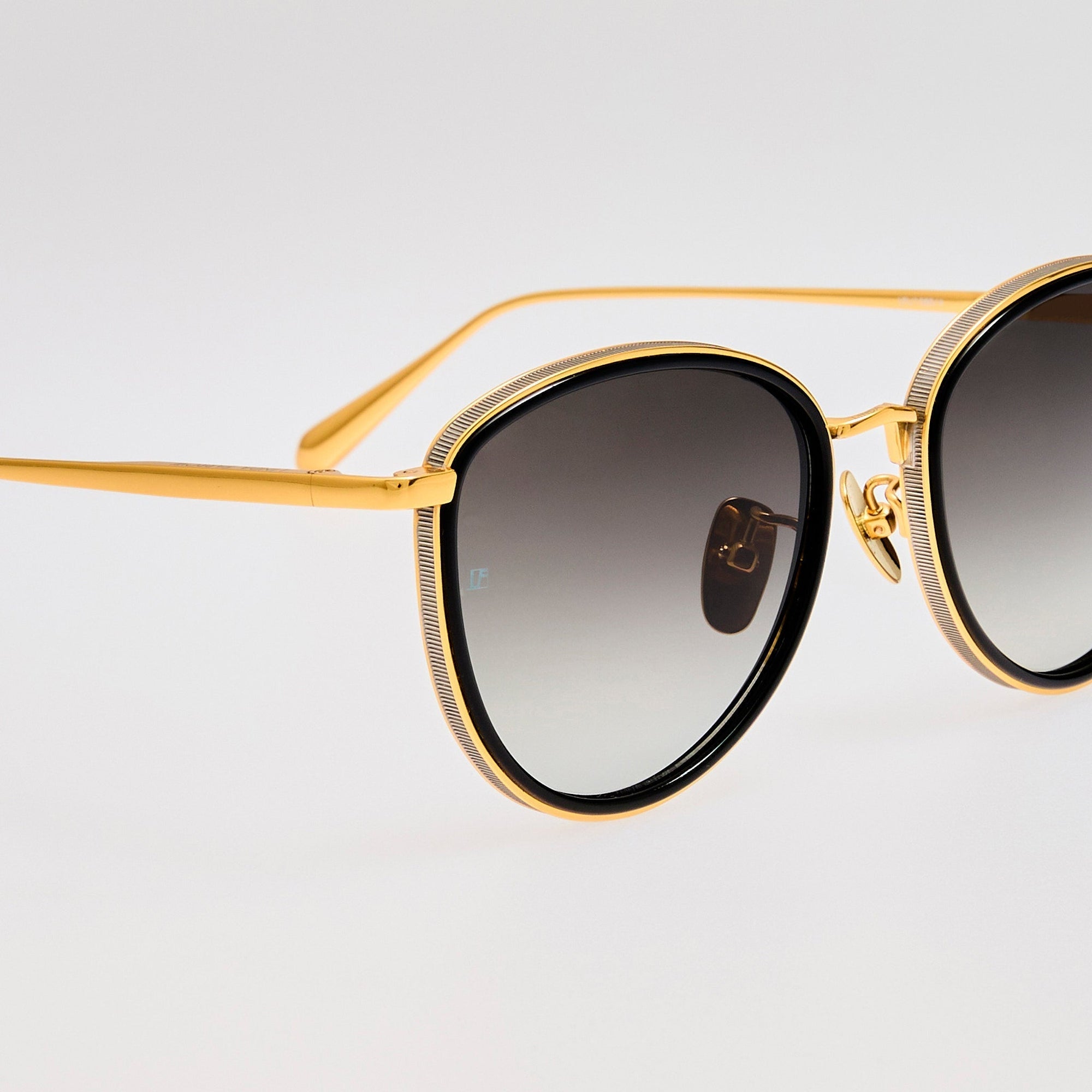 Dahlia Sunglasses in 22K Gold and Grey