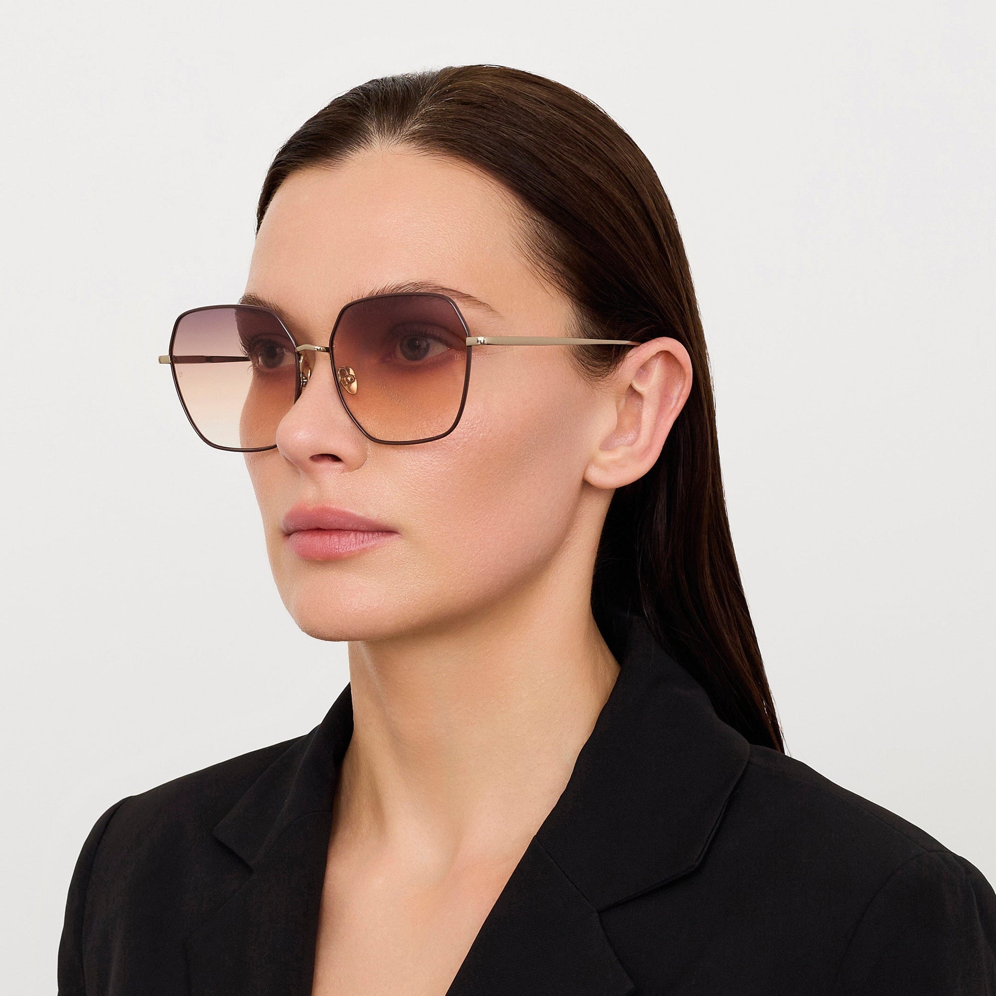 Darcie Sunglasses in 22K Gold and Ash
