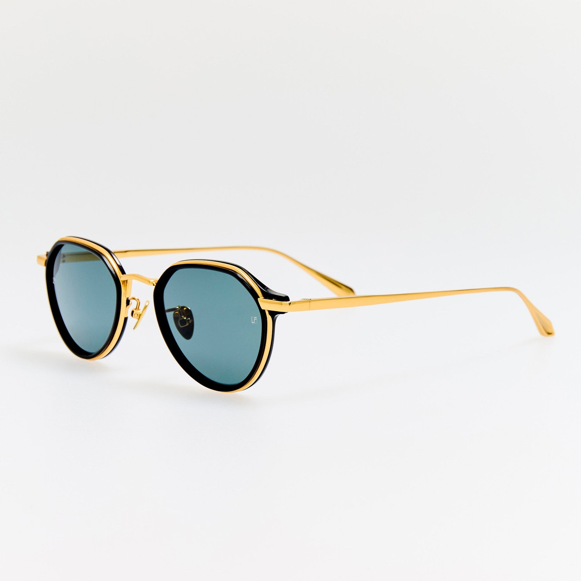 Dellal Sunglasses in 22K Gold and Grey