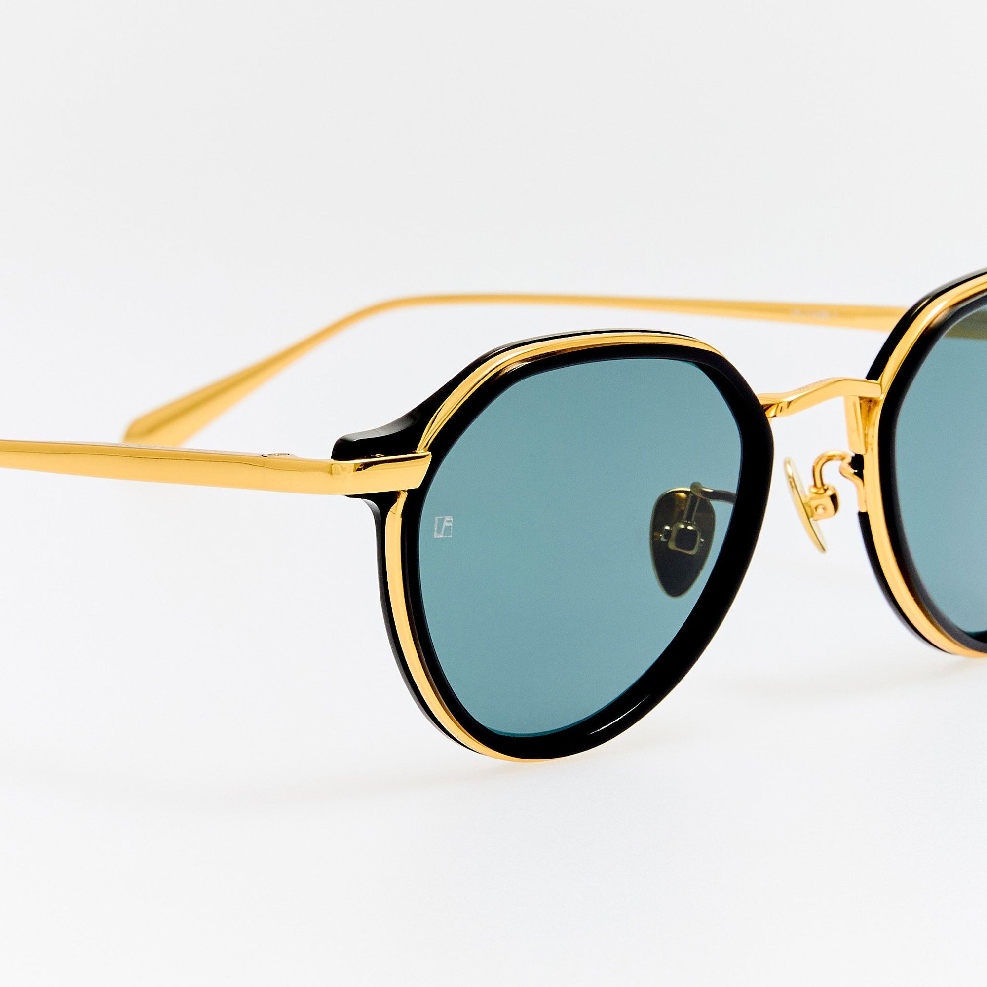 Dellal Sunglasses in 22K Gold and Grey