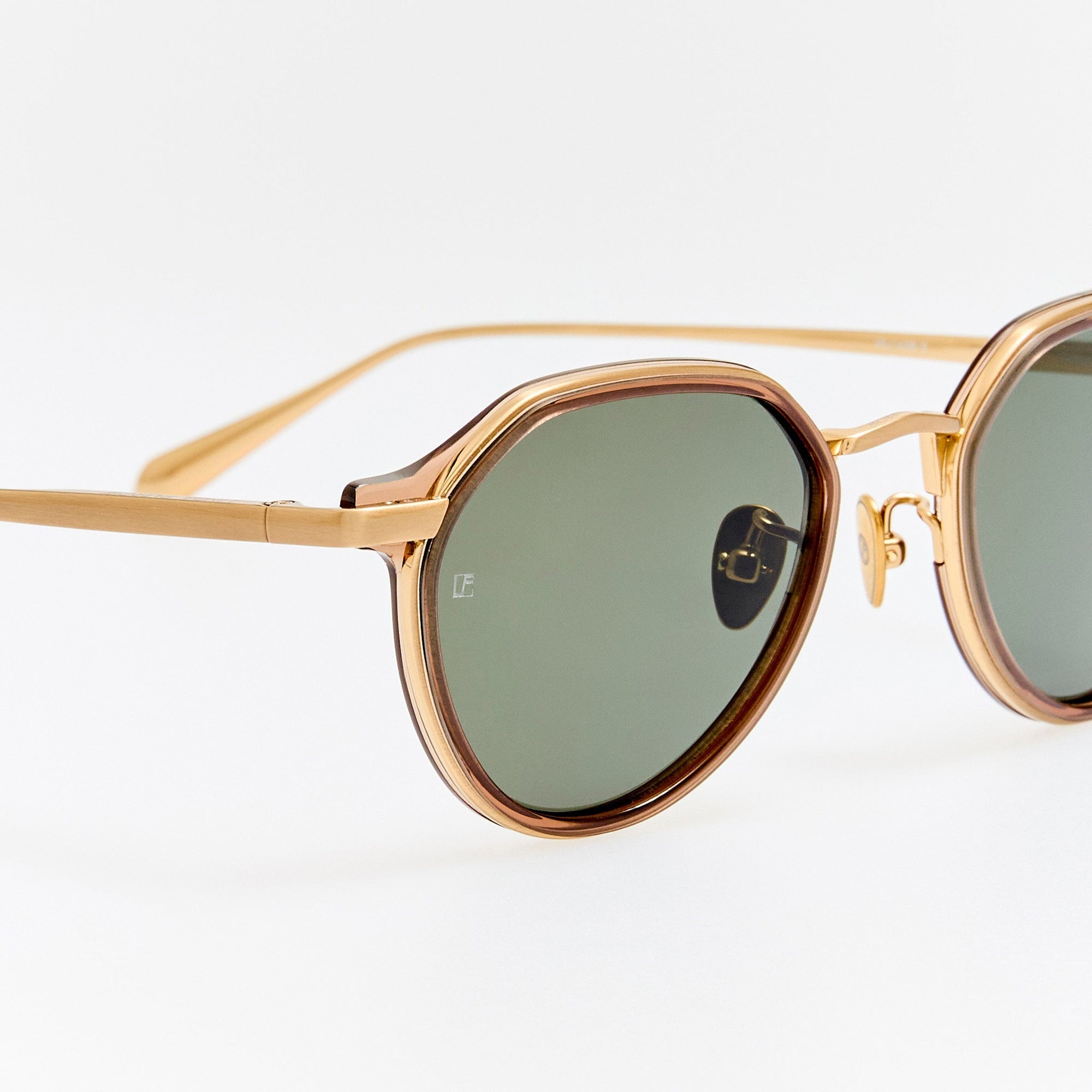 Dellal Sunglasses in Matt Champagne and Green