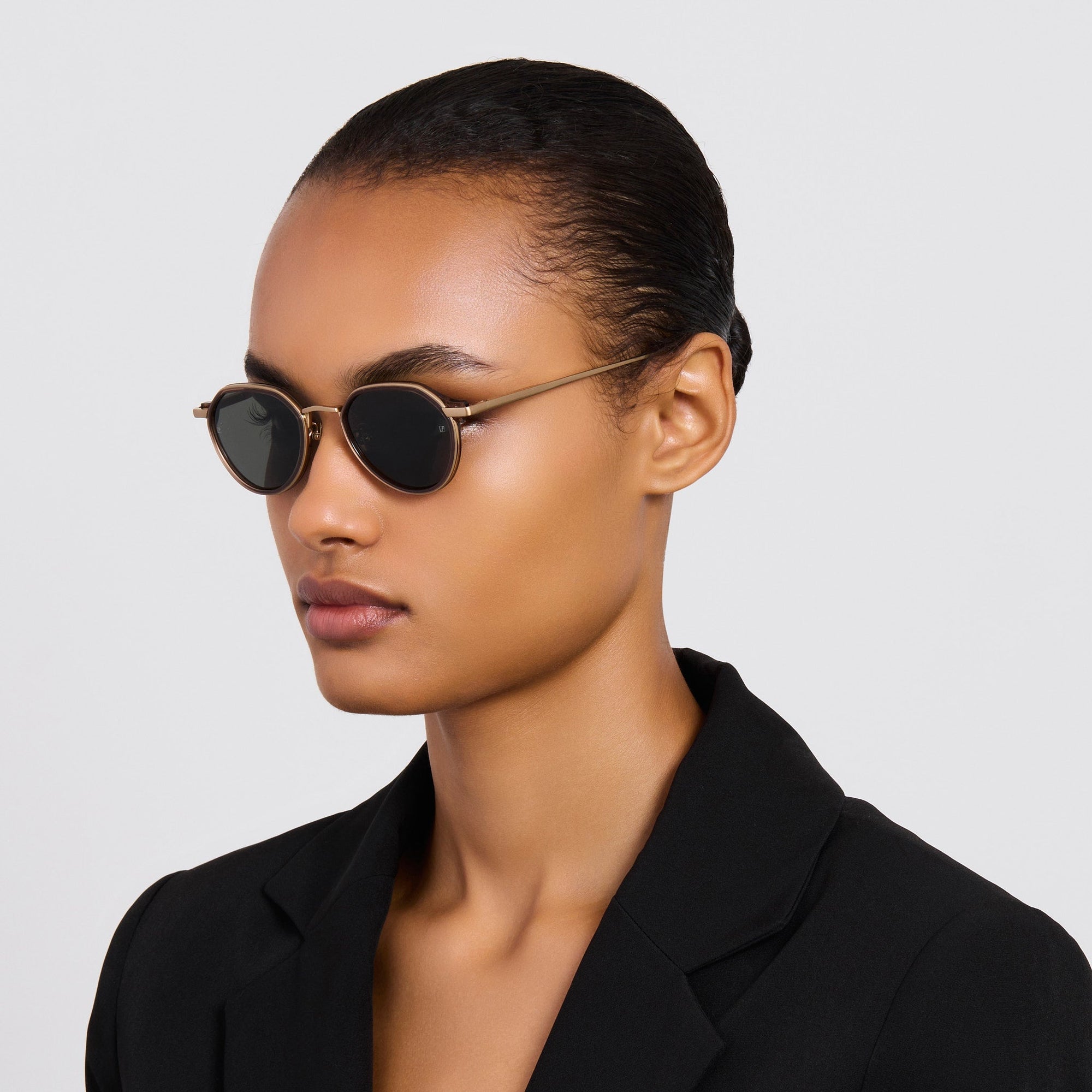 Dellal Sunglasses in Matt Champagne and Green
