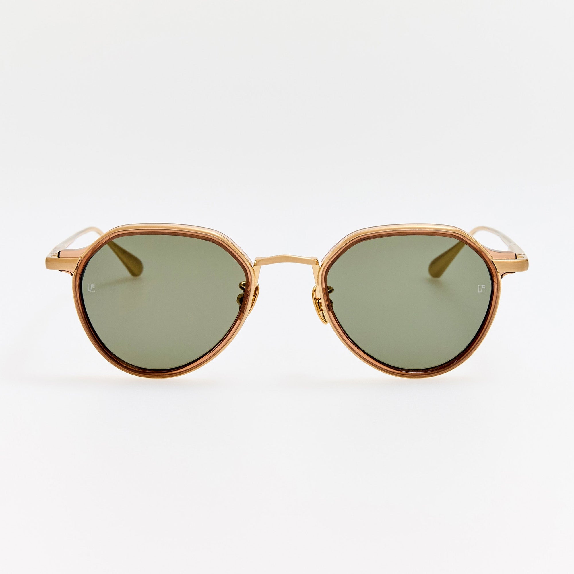 Dellal Sunglasses in Matt Champagne and Green