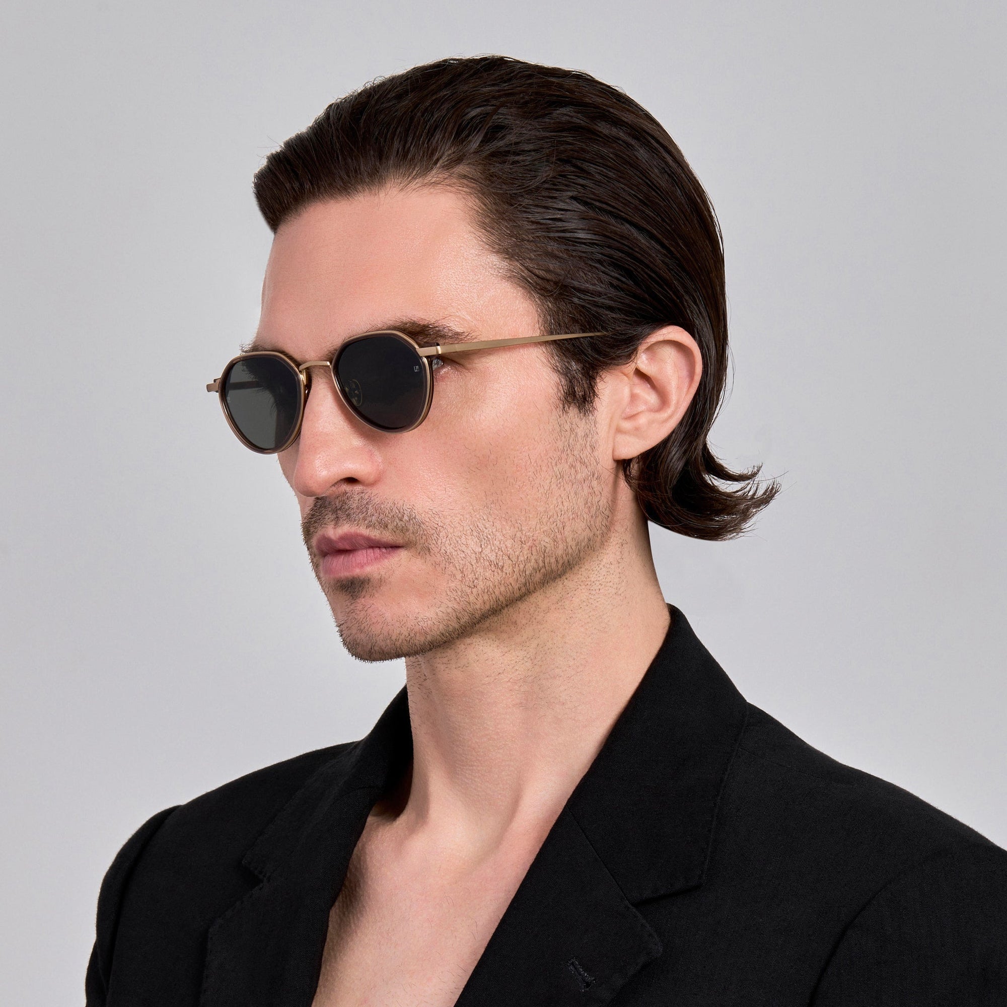 Dellal Sunglasses in Matt Champagne and Green