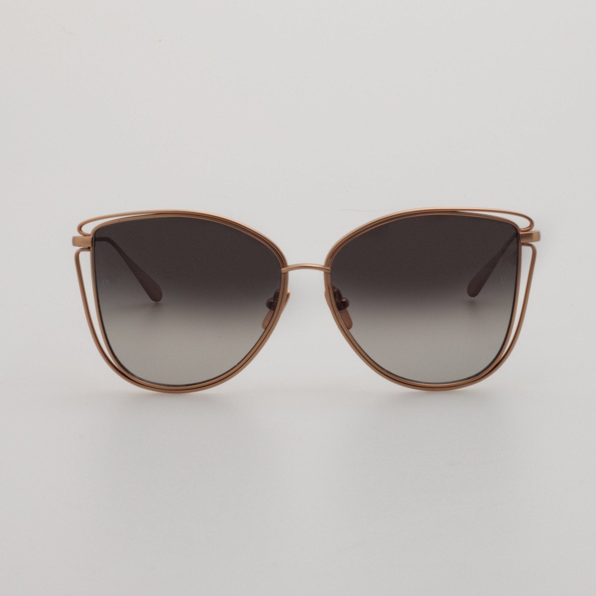Dinah Sunglasses in Matt 18K Rose Gold and Grey