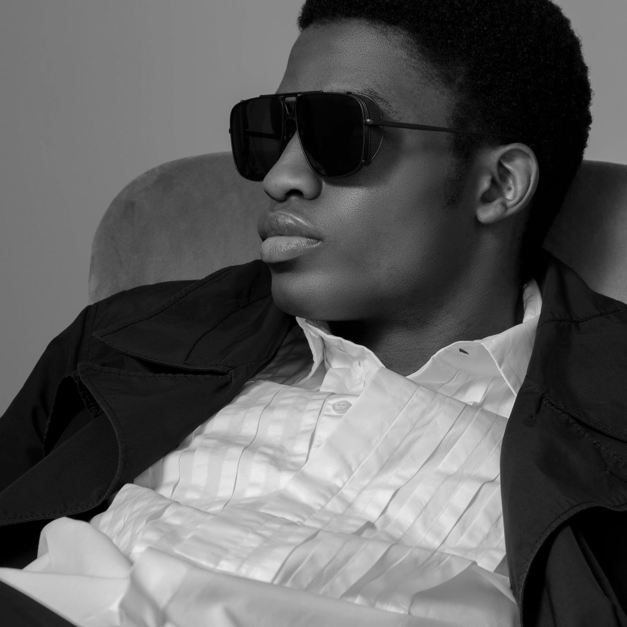 Enzo Sunglasses in Matt Black Nickel