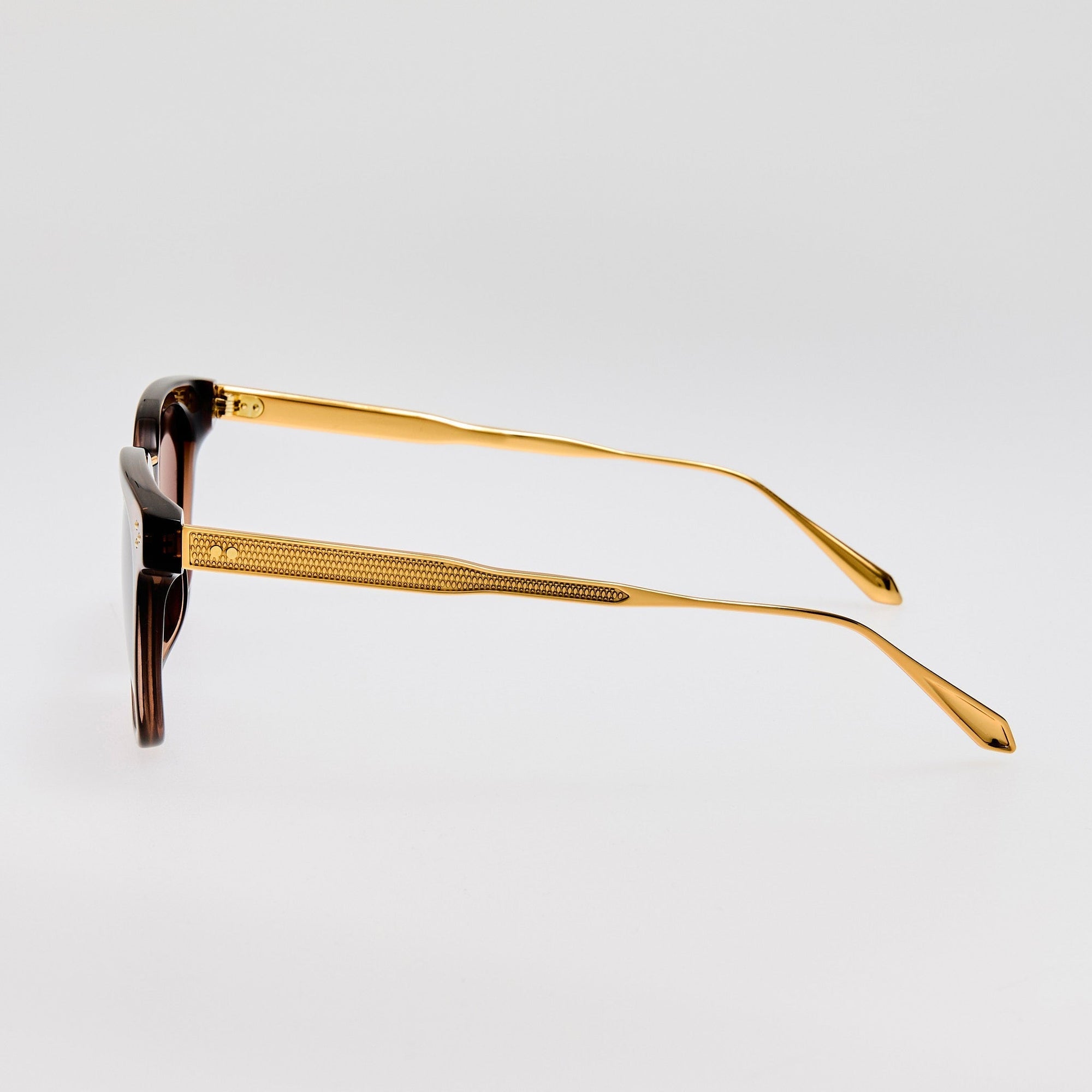 Evan Sunglasses in 22K Gold and Brown