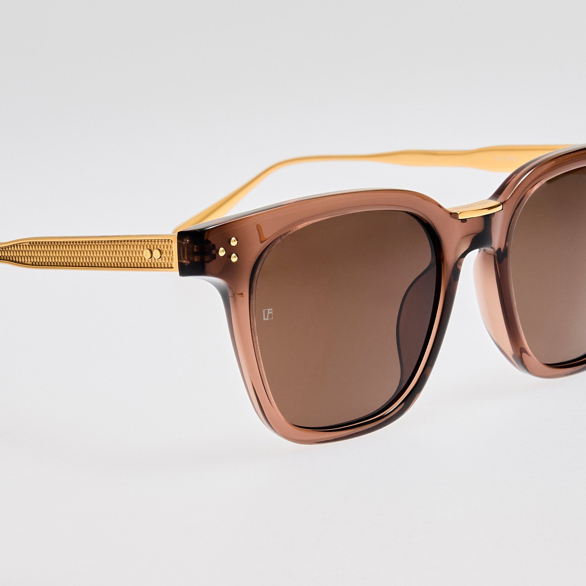 Evan Sunglasses in 22K Gold and Brown