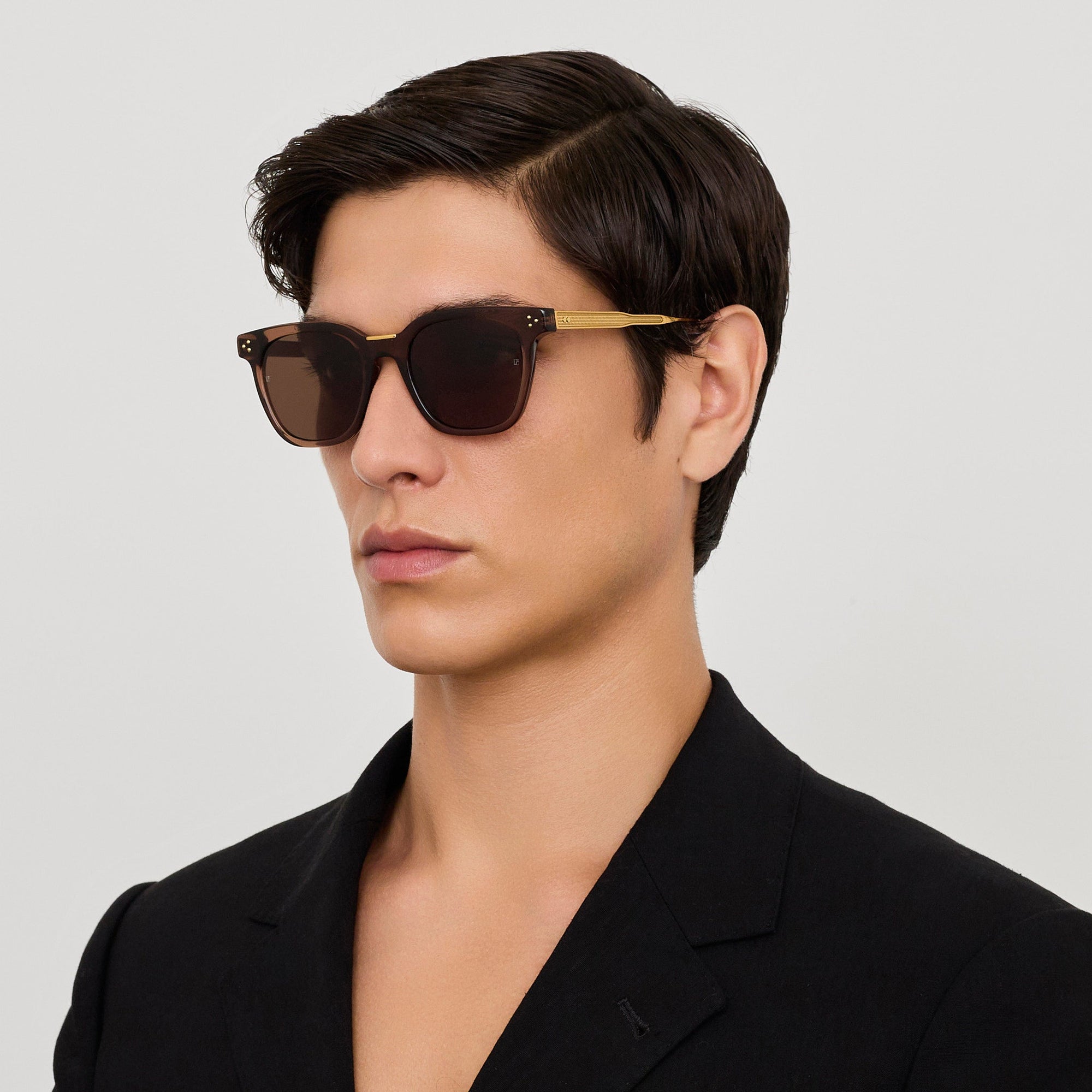 Evan Sunglasses in 22K Gold and Brown