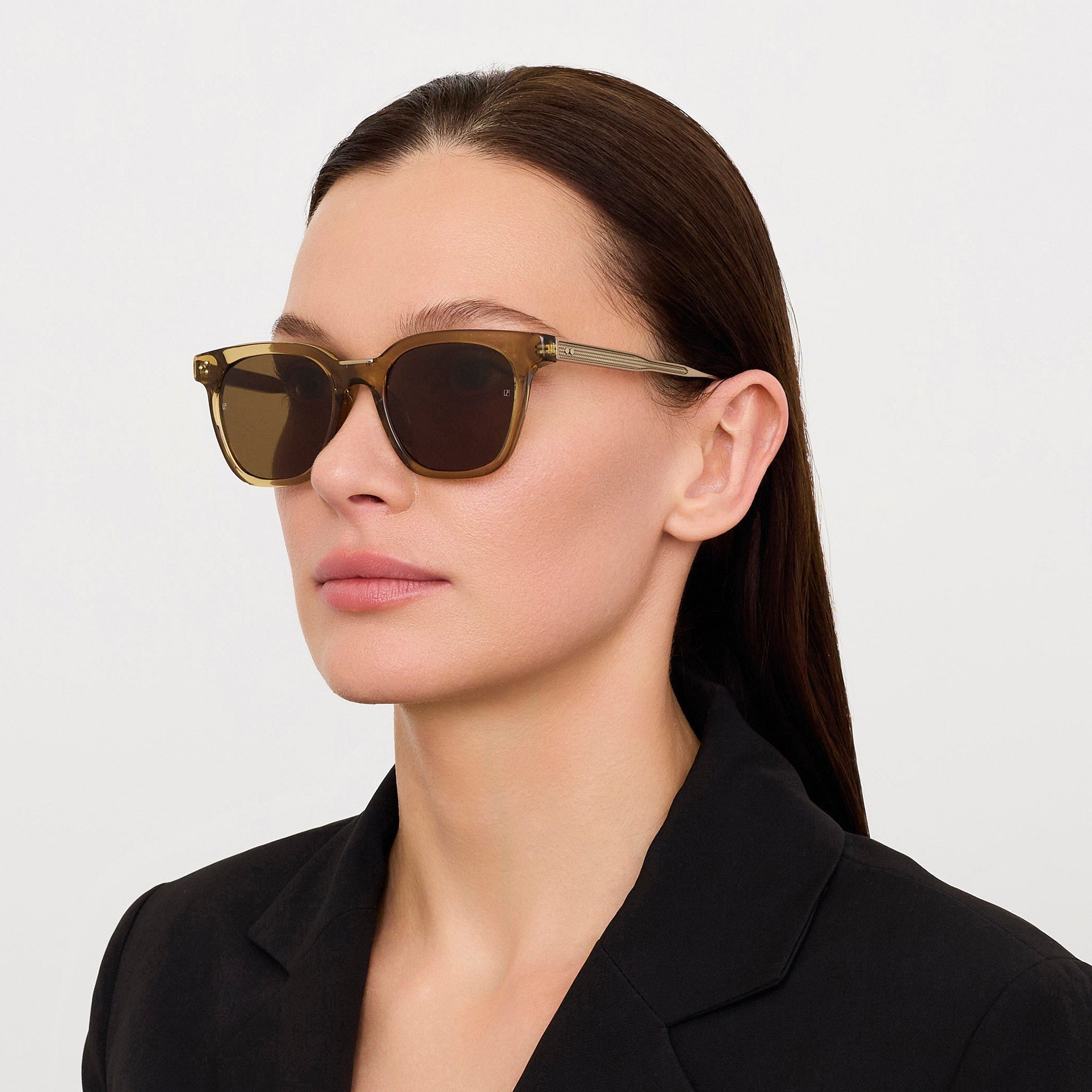 Evans Sunglasses in 22K Gold and Khaki